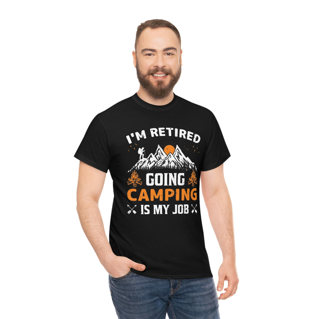 Retired going camping- Unisex Heavy Cotton Tee