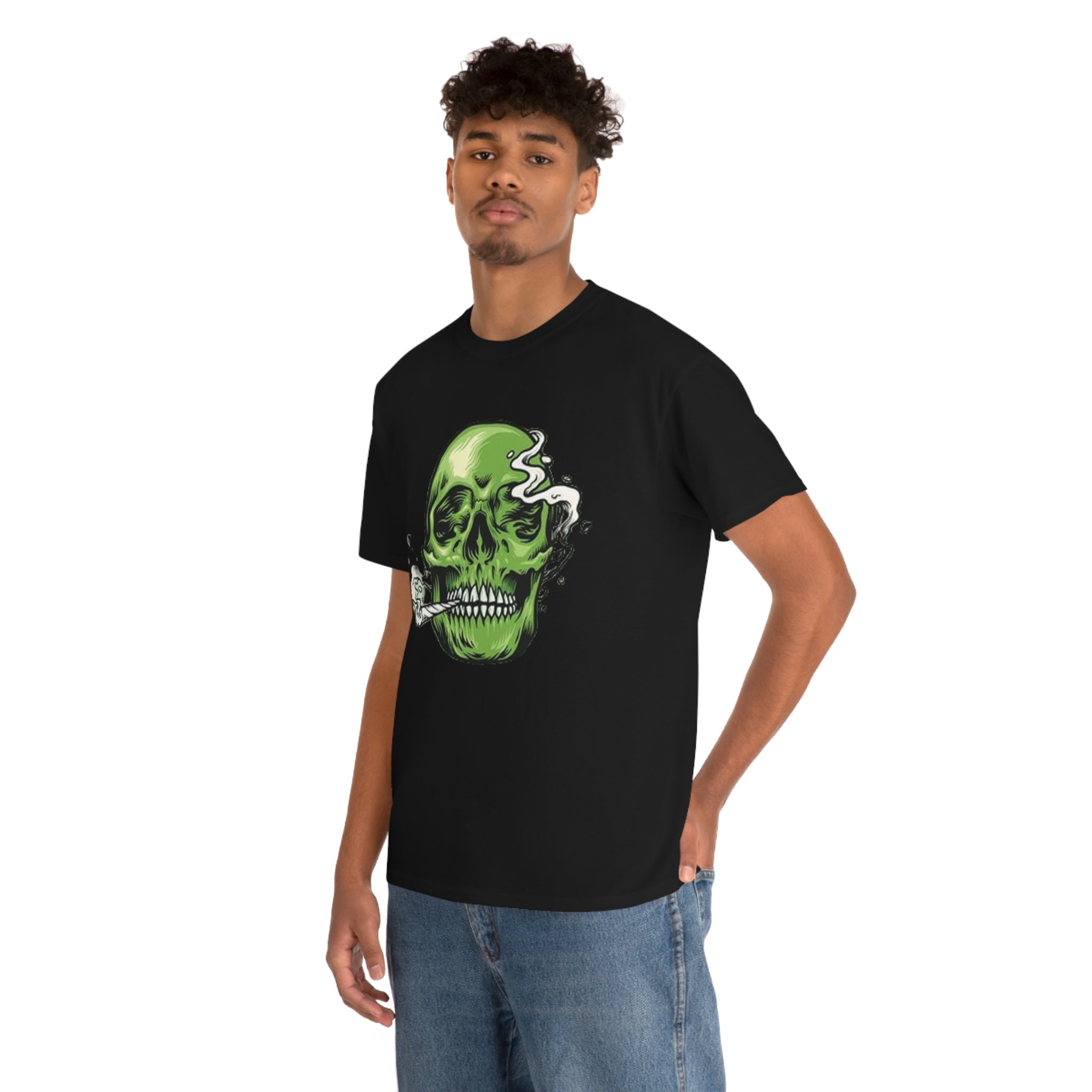 Weed skull- Heavy Cotton Tee