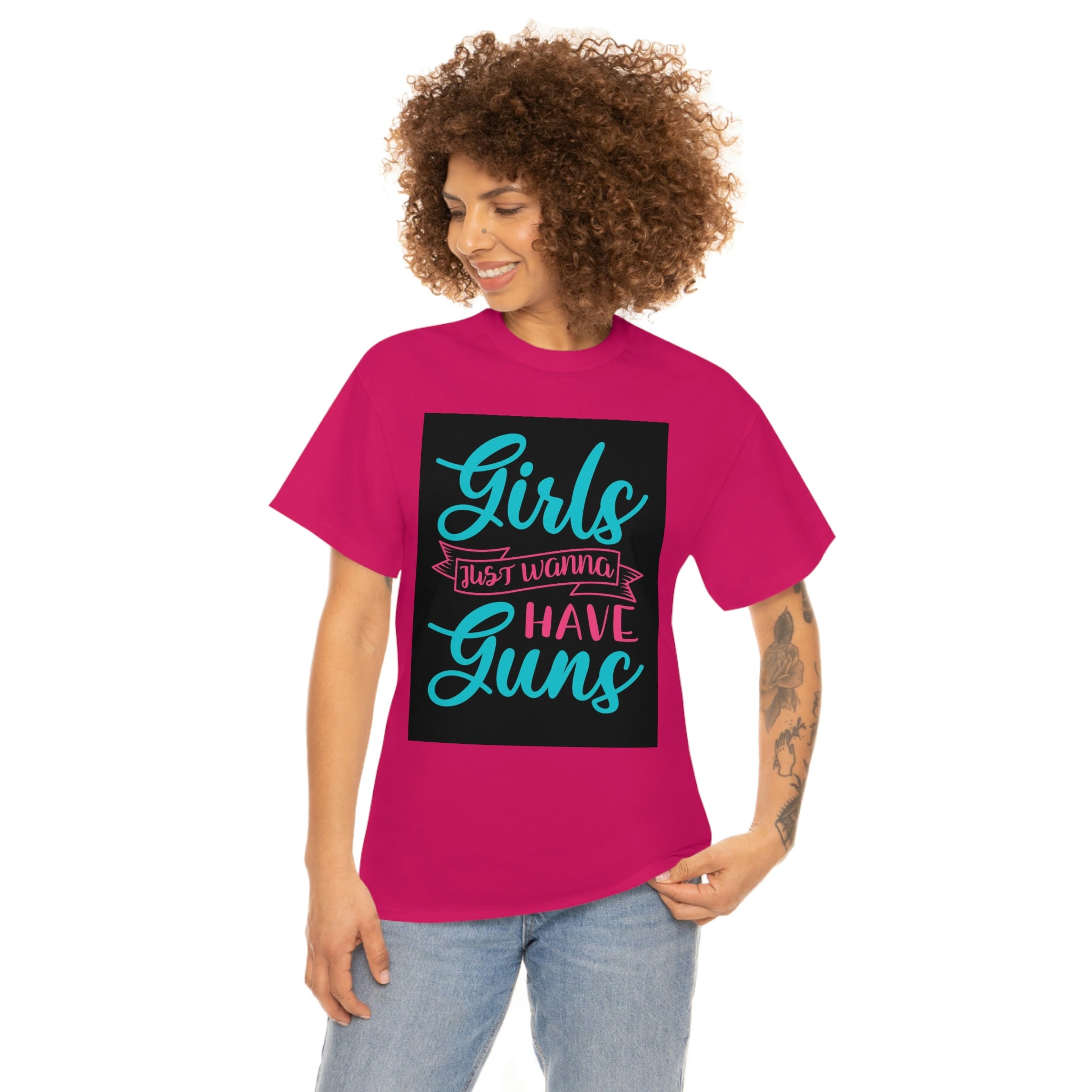 Girls with guns-  Heavy Cotton Tee