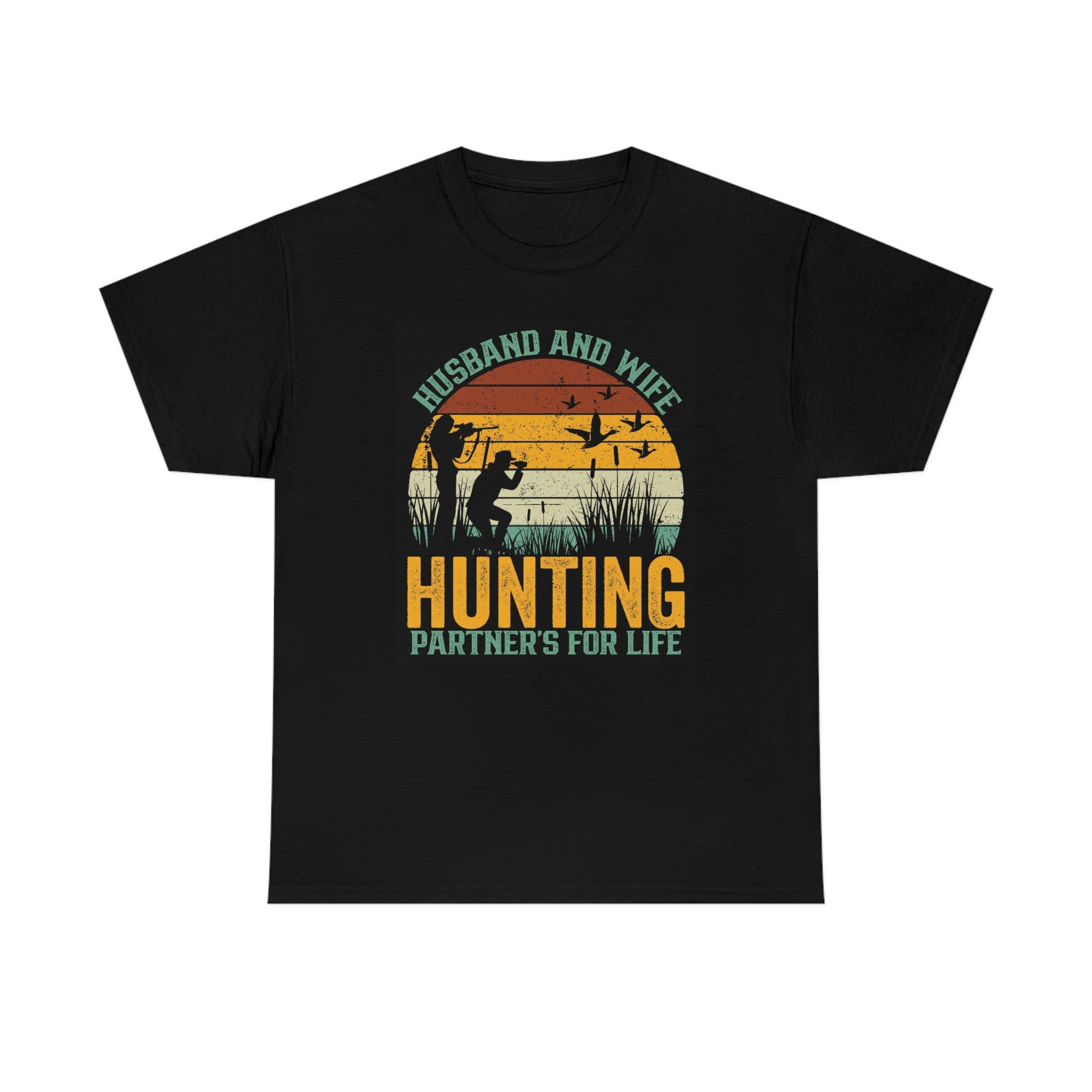 Husband and wife hunting partners- Unisex Heavy Cotton Tee