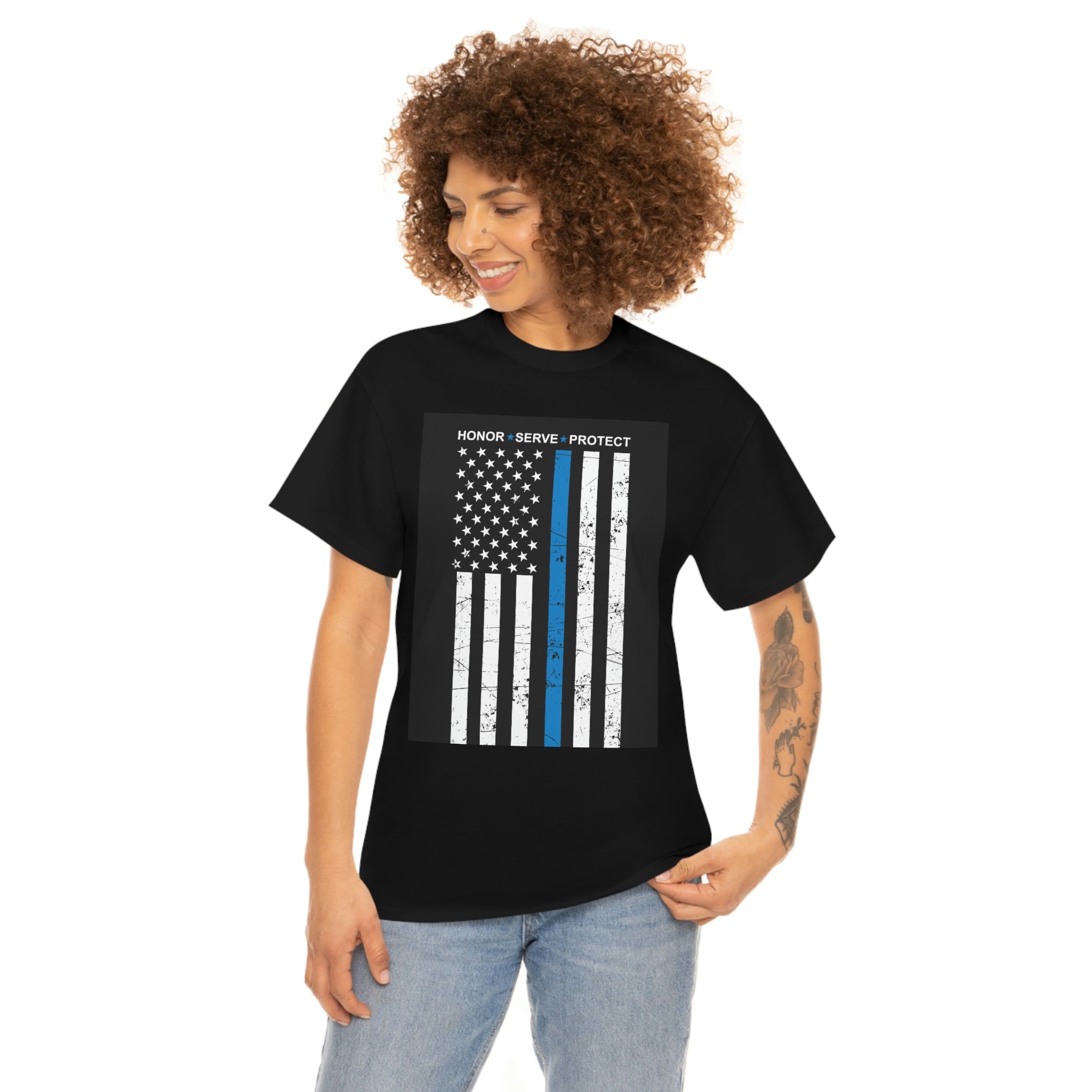 Serve and protect- Heavy Cotton Tee