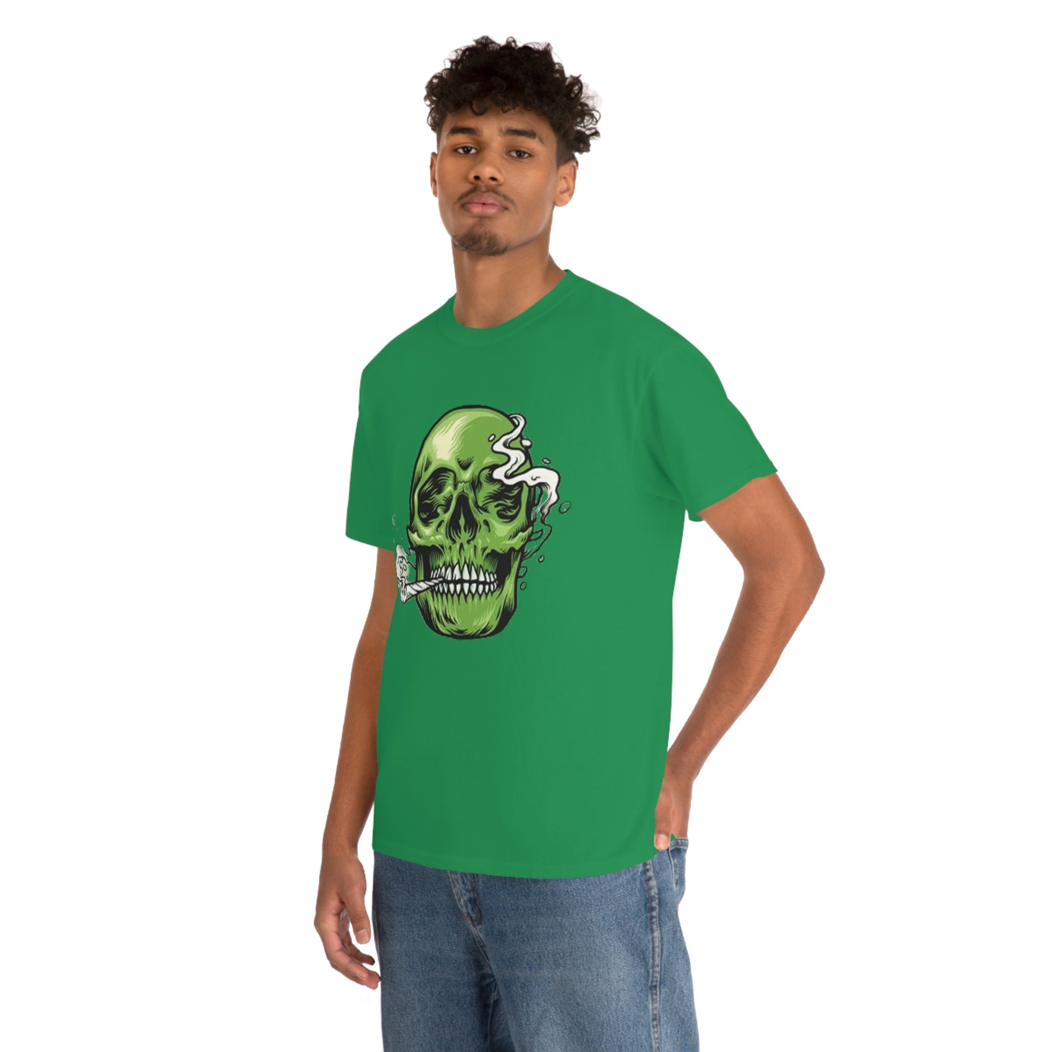 Weed skull- Heavy Cotton Tee