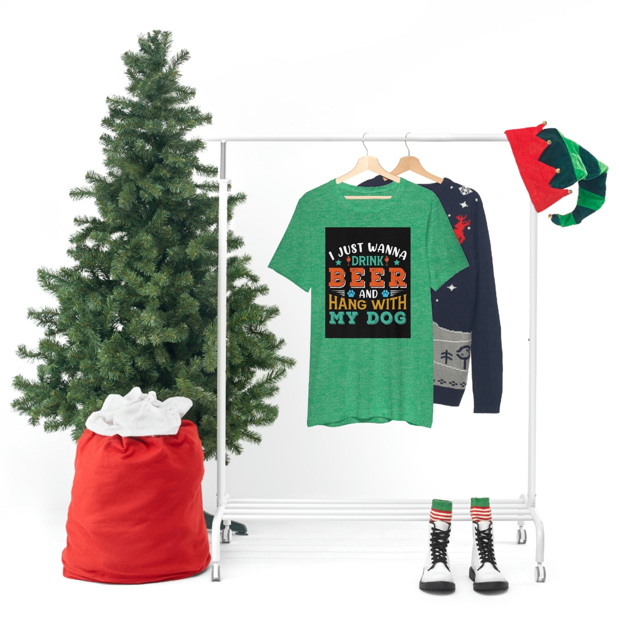 Drink and hang with dog- Jersey Short Sleeve Tee