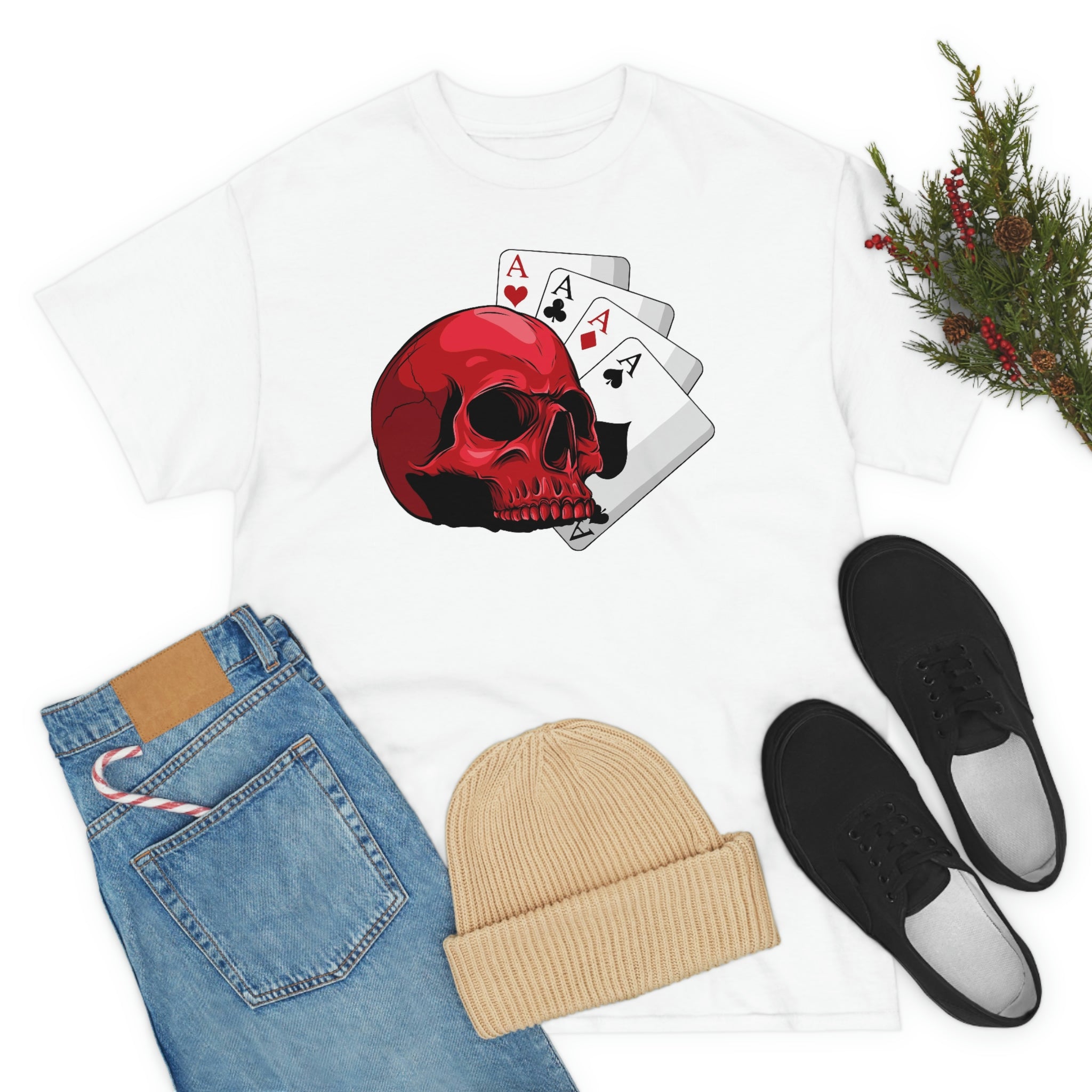 Poker skull-  Heavy Cotton Tee