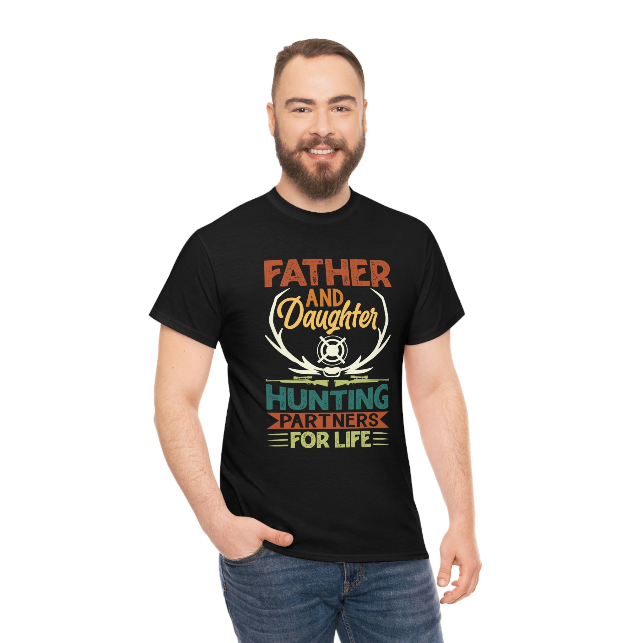 Father and daughter hunt partners- Unisex Heavy Cotton Tee
