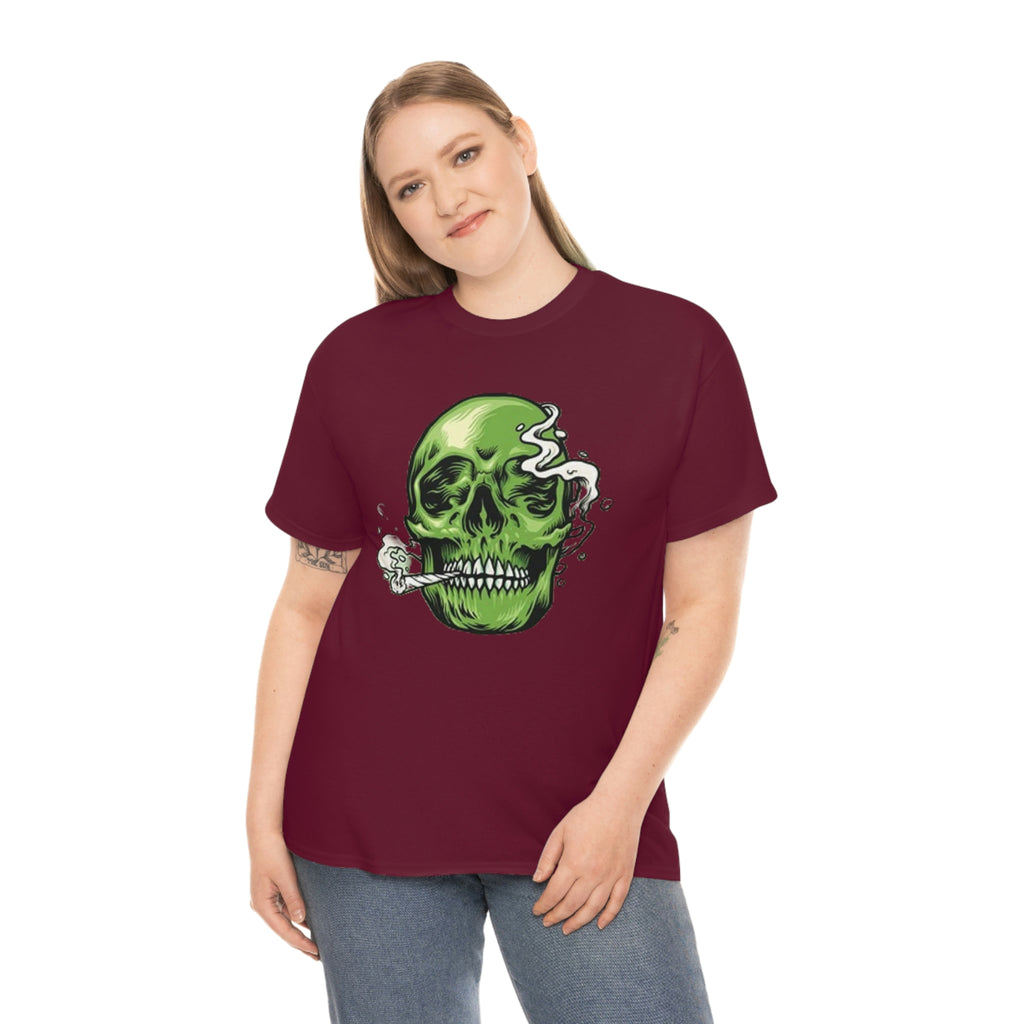 Weed skull- Heavy Cotton Tee