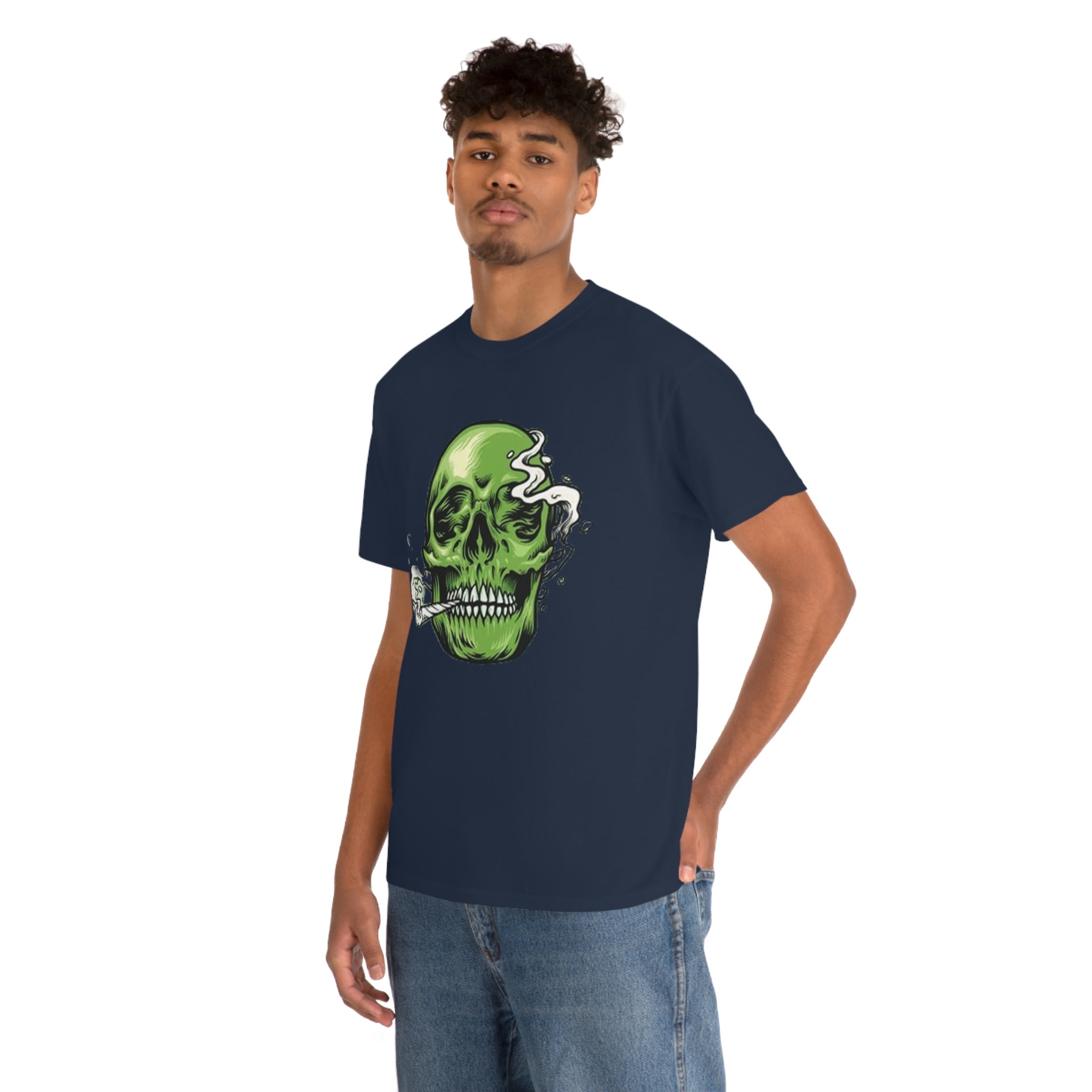 Weed skull- Heavy Cotton Tee