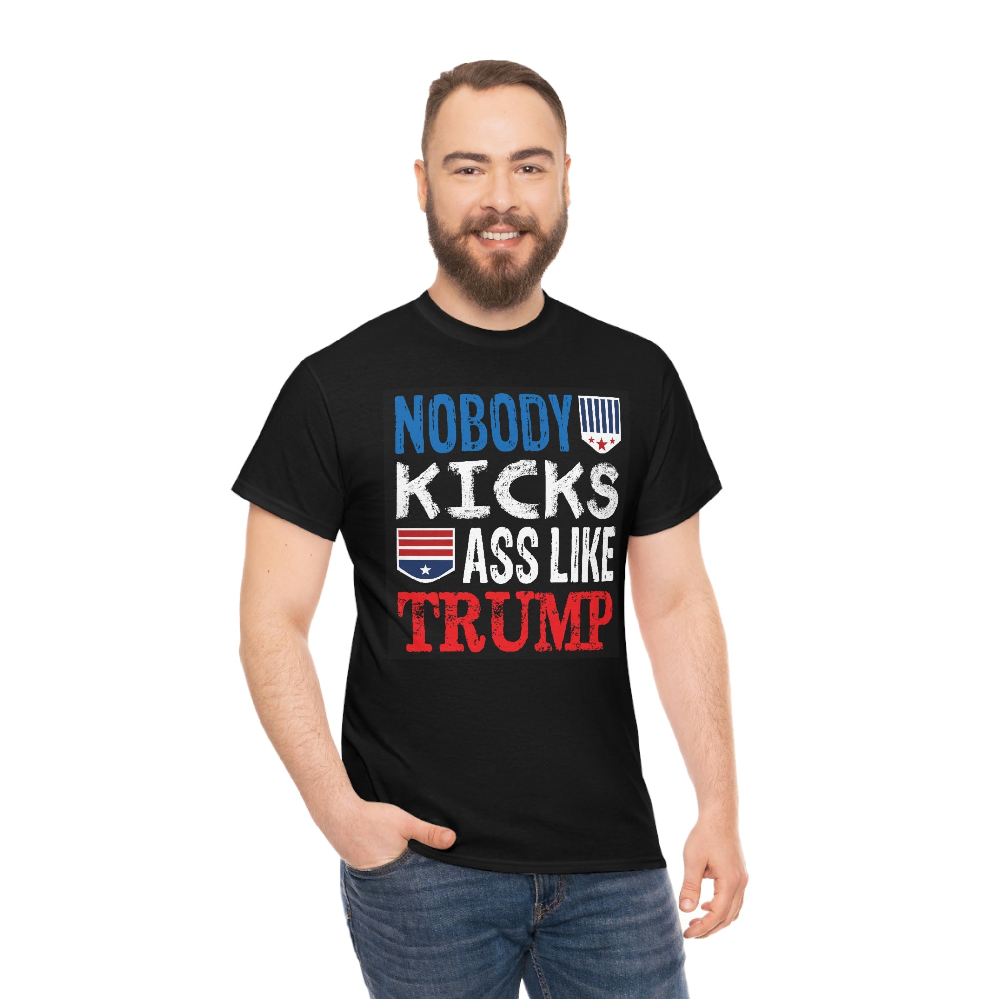 No one kicks ass like trump-Unisex Heavy Cotton Tee