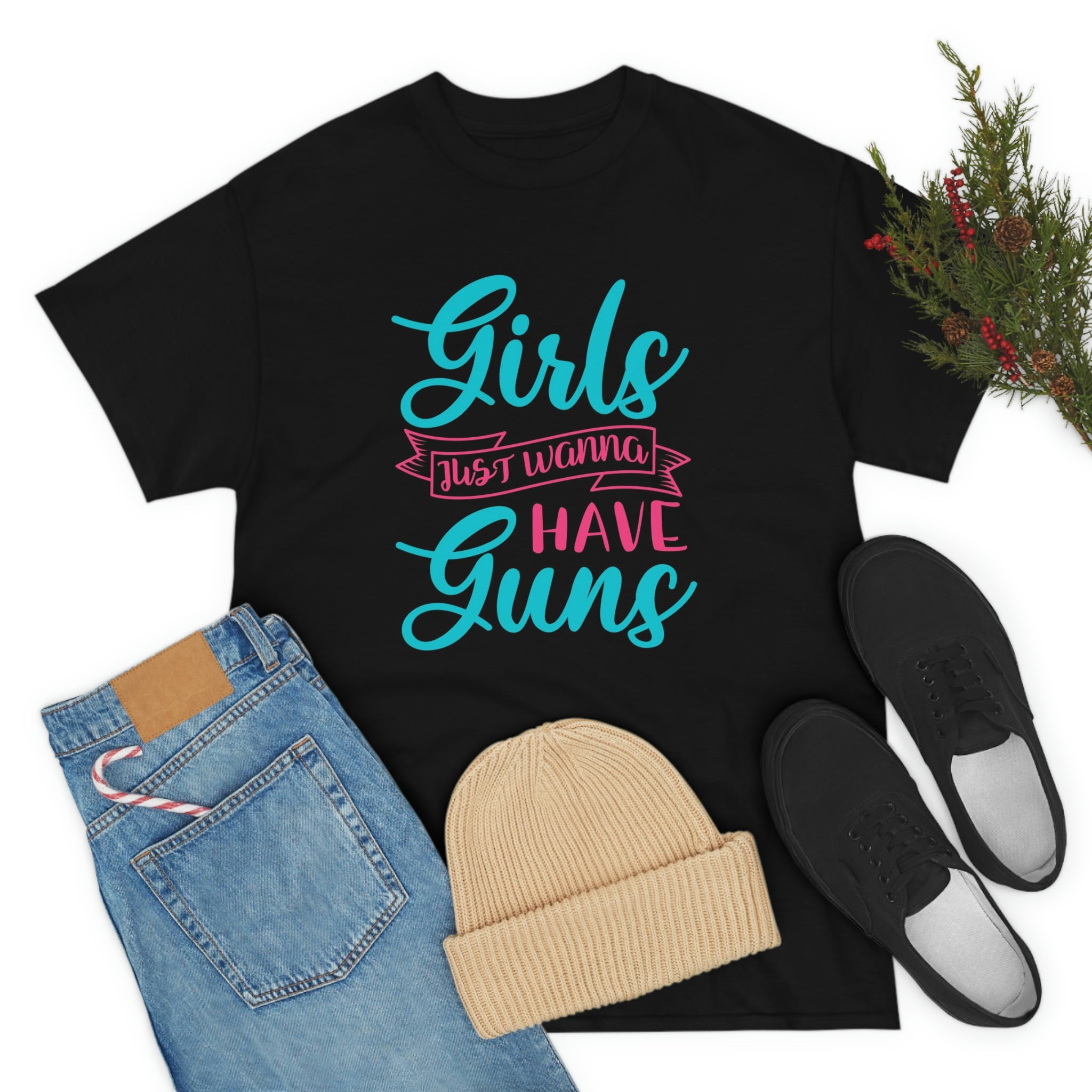Girls with guns-  Heavy Cotton Tee