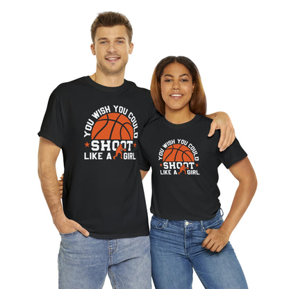 Basketball- shoot like a girl-Heavy Cotton Tee