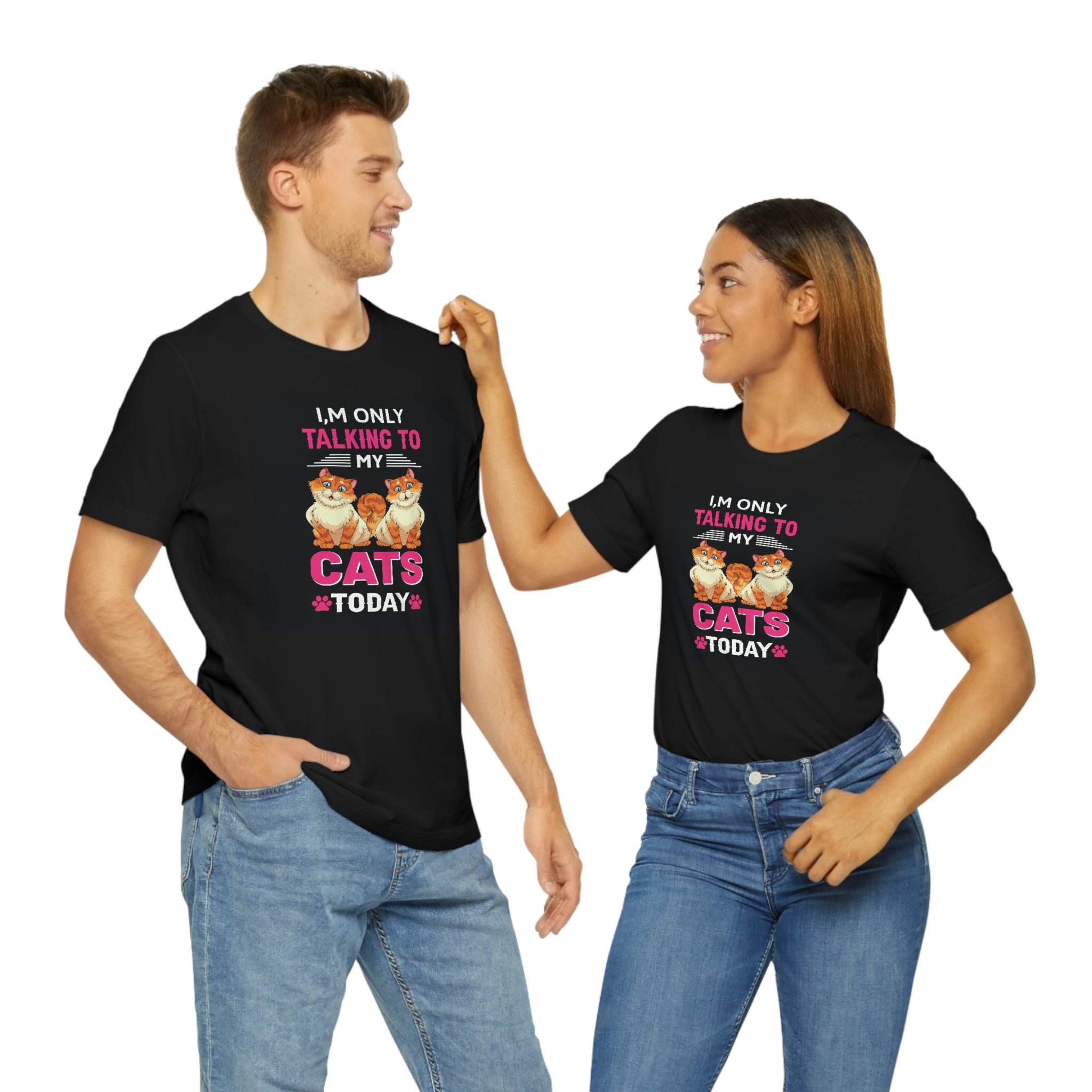 Only talking to my cats- Jersey Short Sleeve Tee