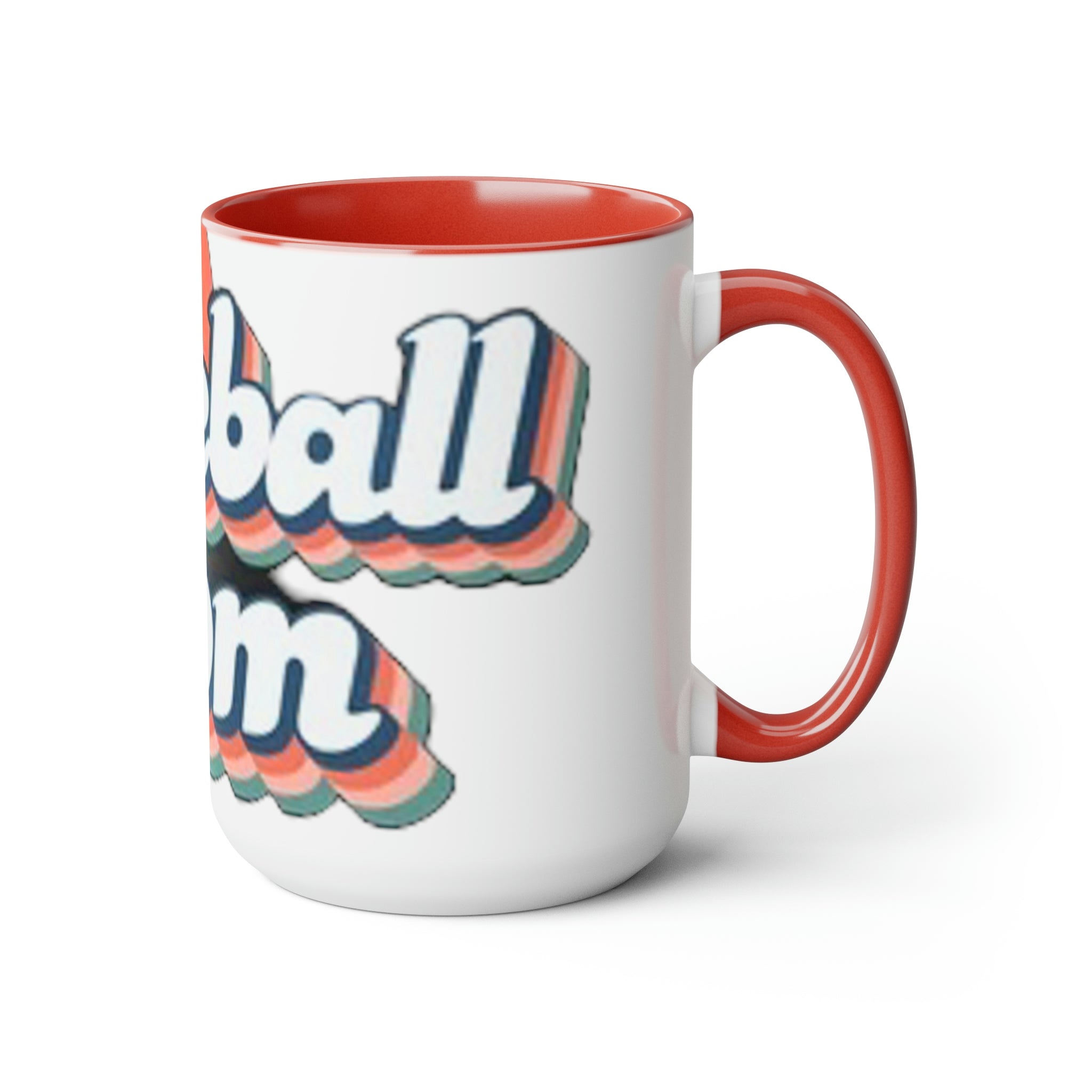 Baseball mom- Two-Tone Coffee Mugs, 15oz
