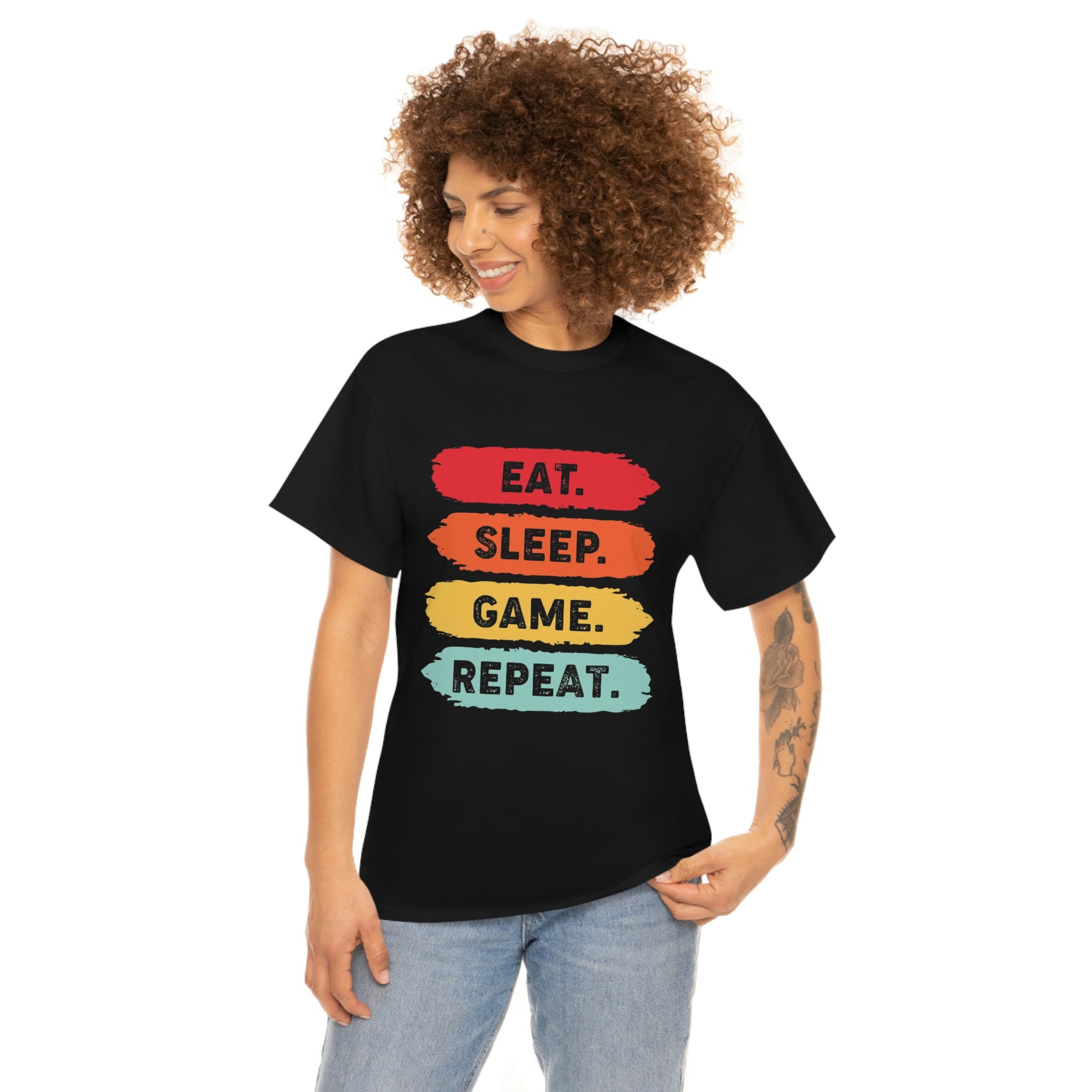 Eat sleep game— Heavy Cotton Tee