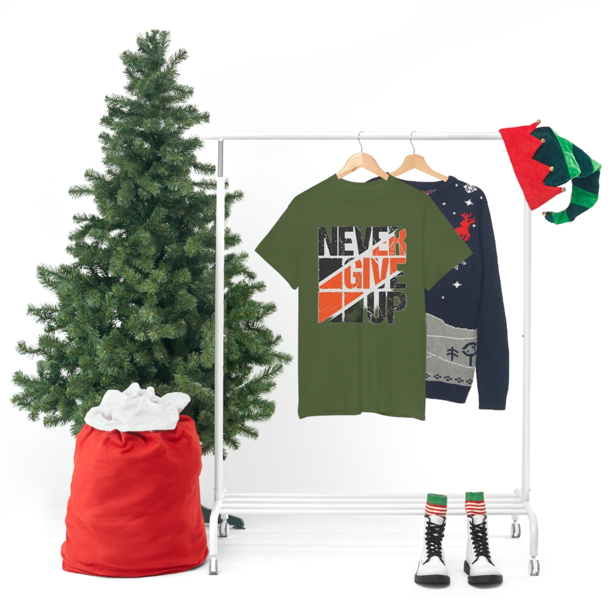 Never give up- Heavy Cotton Tee