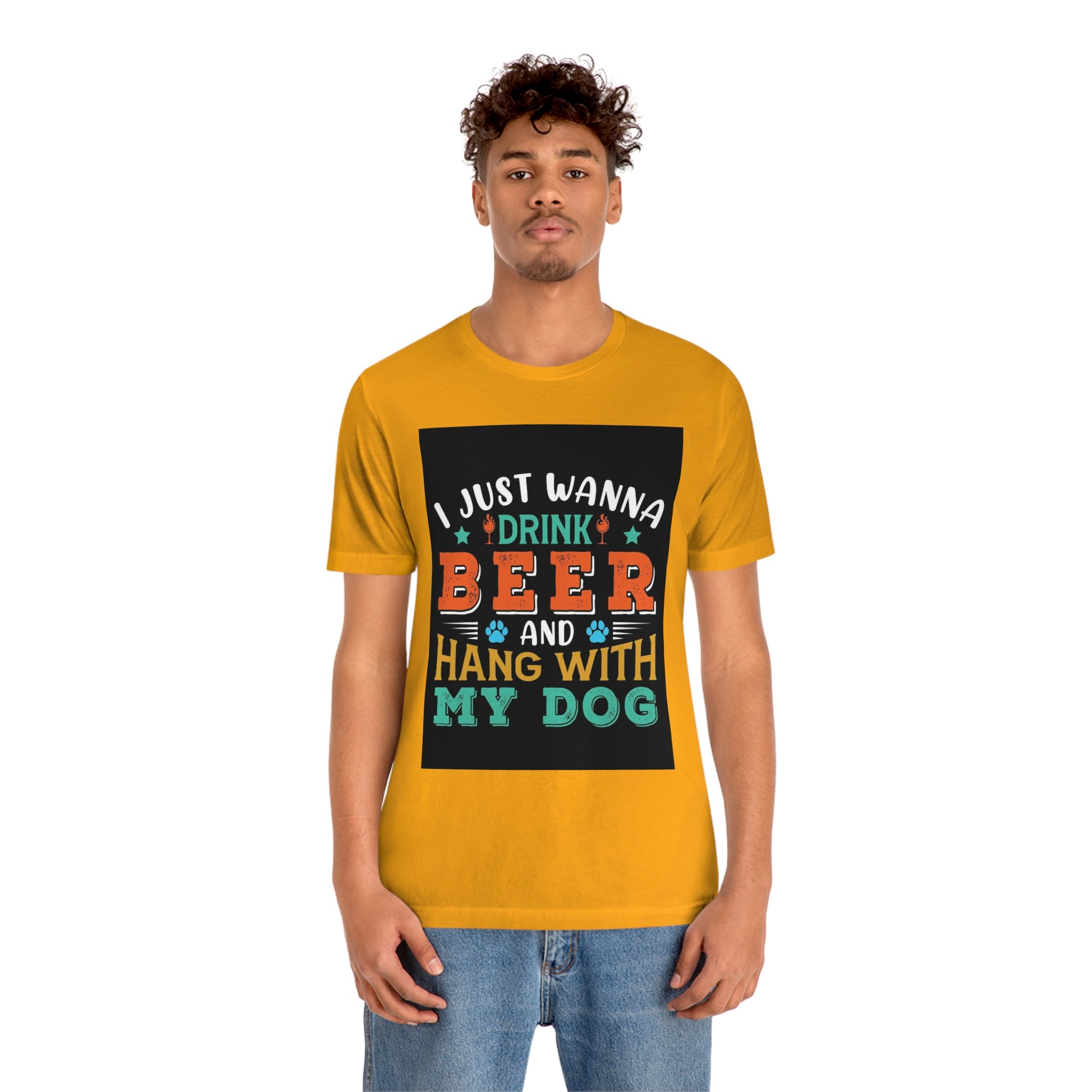 Drink and hang with dog- Jersey Short Sleeve Tee