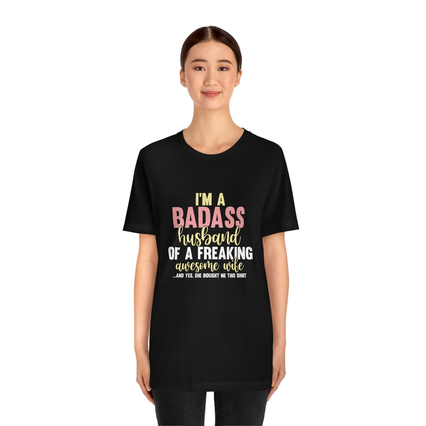 Bad ass husband- Jersey Short Sleeve Tee