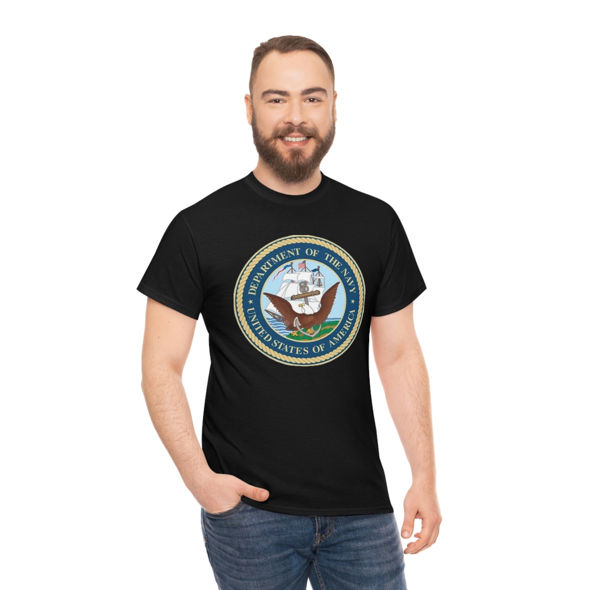 Navy- Unisex Heavy Cotton Tee