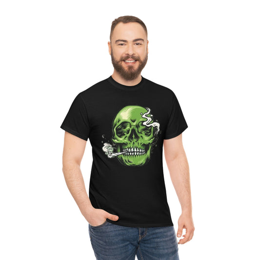 Weed skull- Heavy Cotton Tee