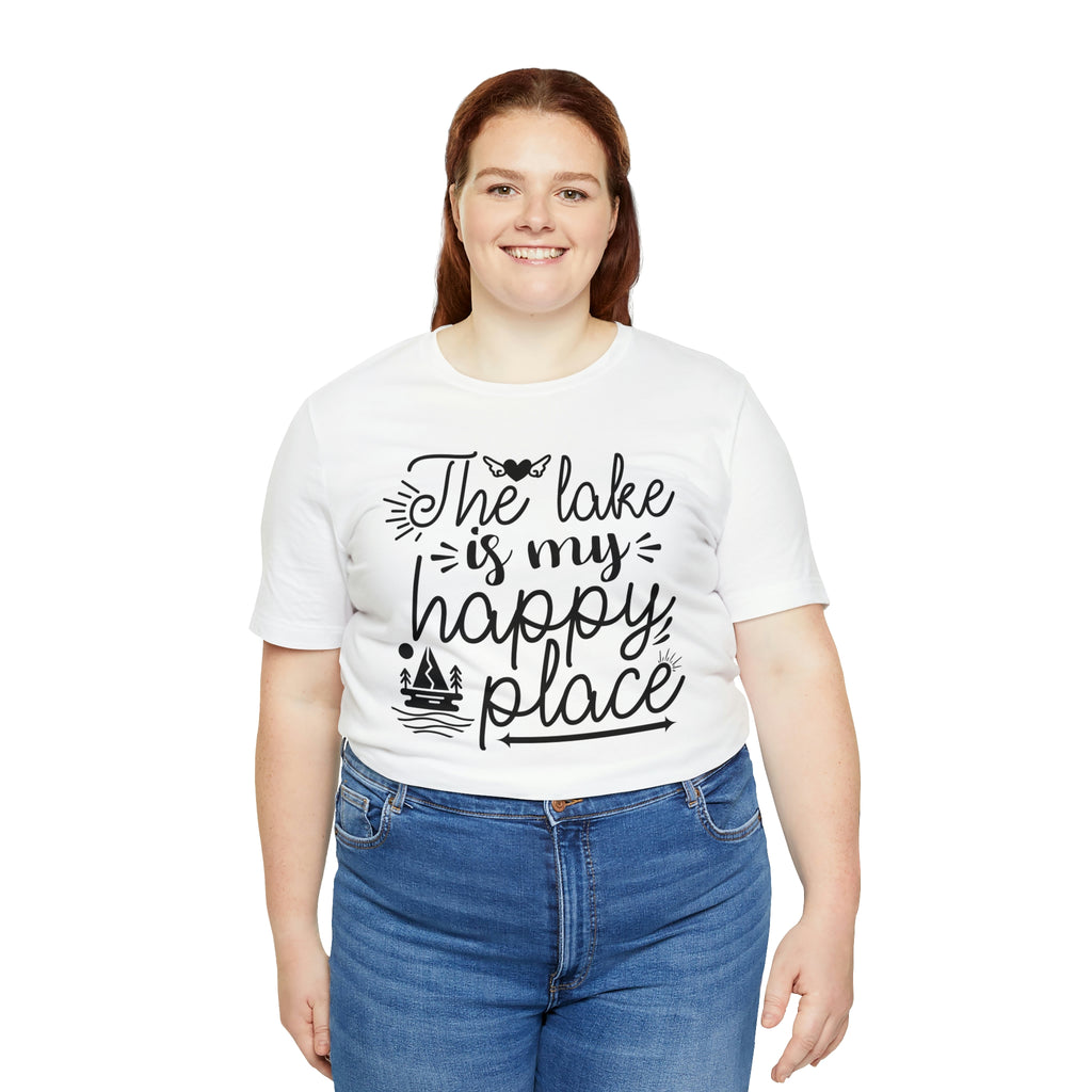 The Lake is my happy place-  Jersey Short Sleeve Tee