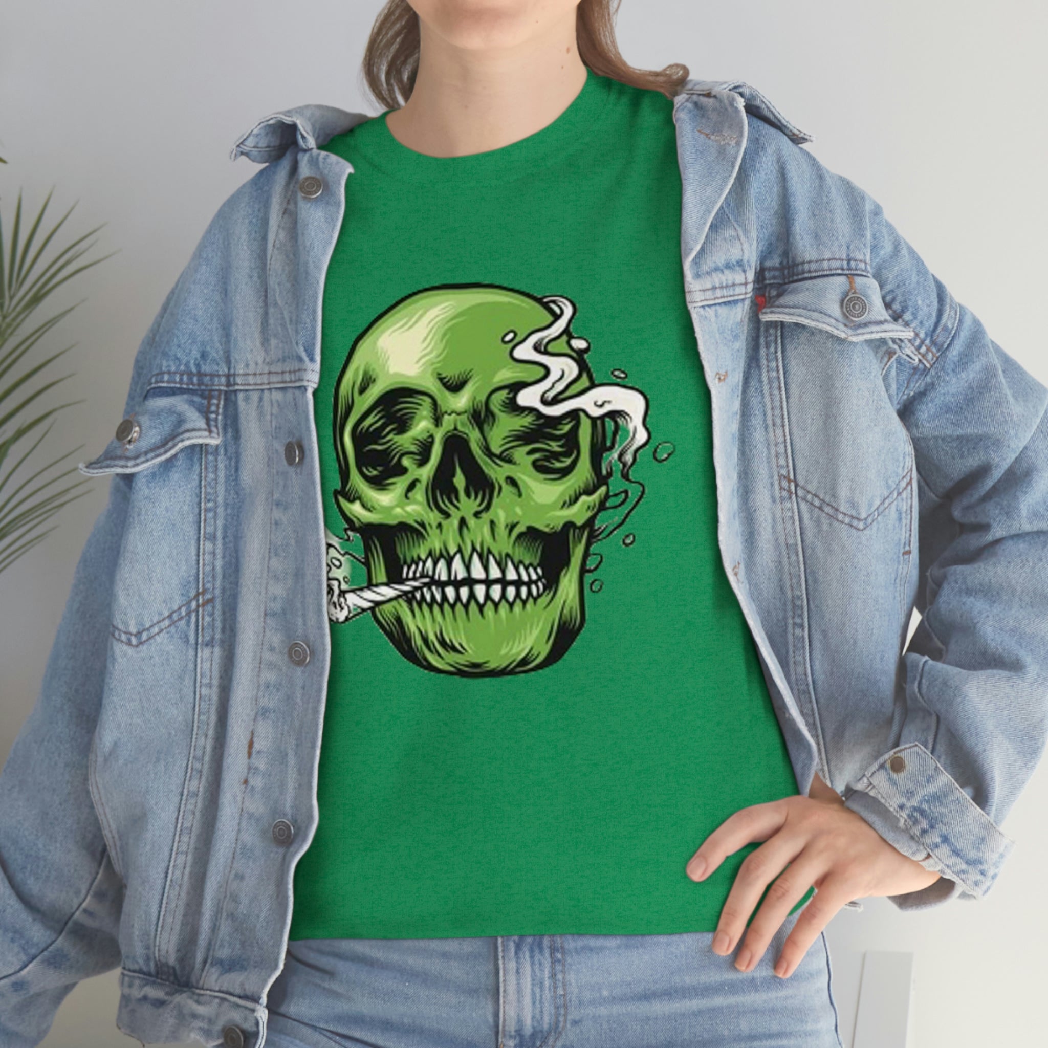 Weed skull- Heavy Cotton Tee