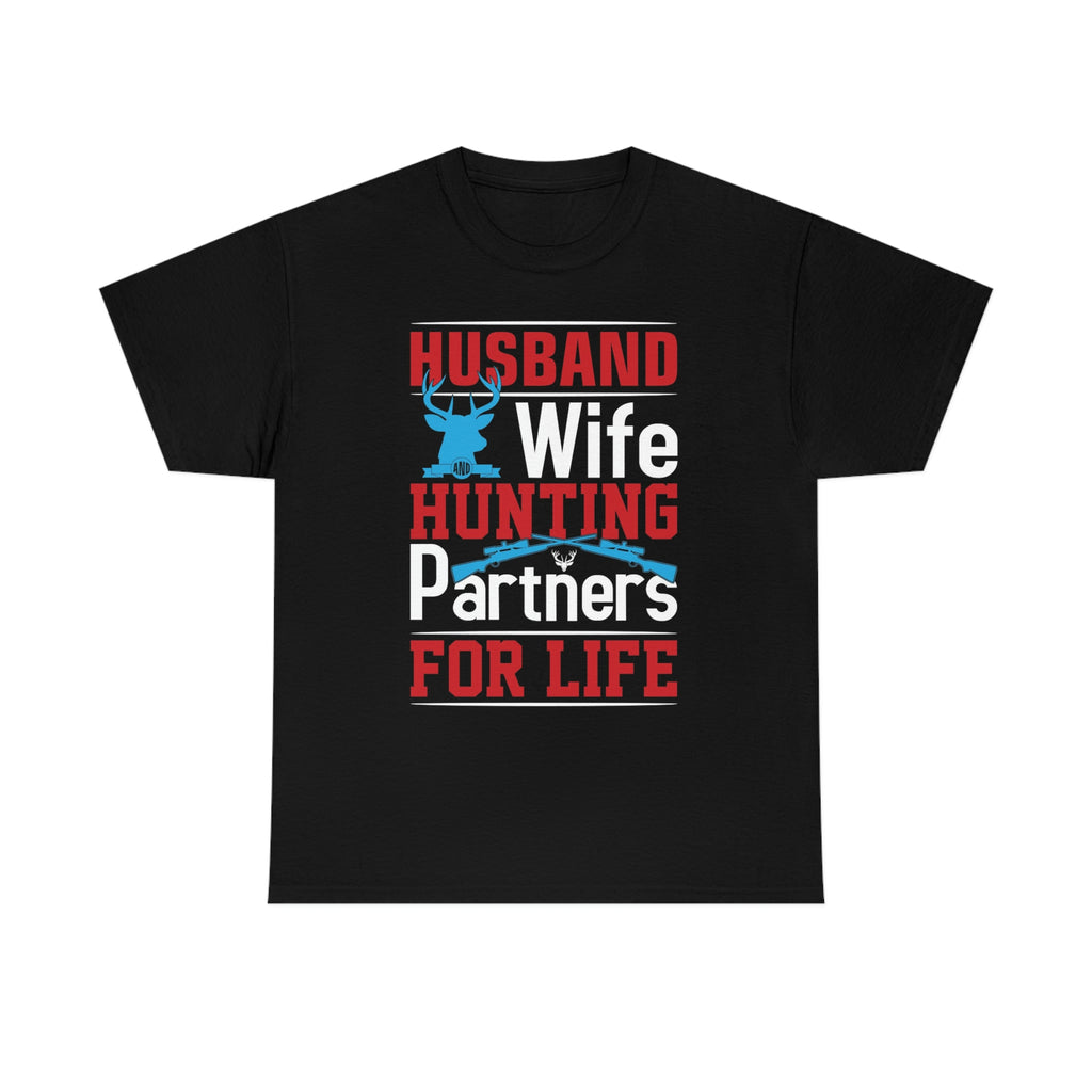 Husband and wife hunting partner- Unisex Heavy Cotton Tee
