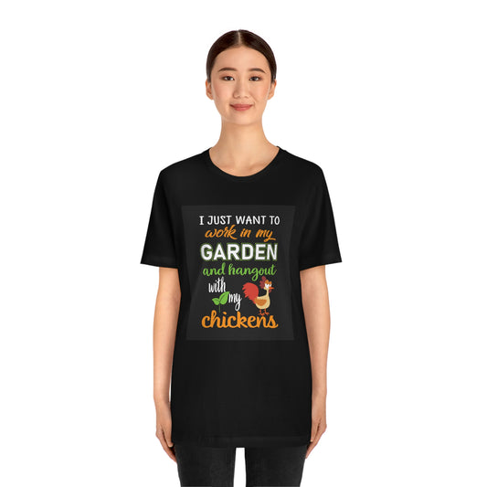 Gardening and chickens-Unisex Jersey Short Sleeve Tee