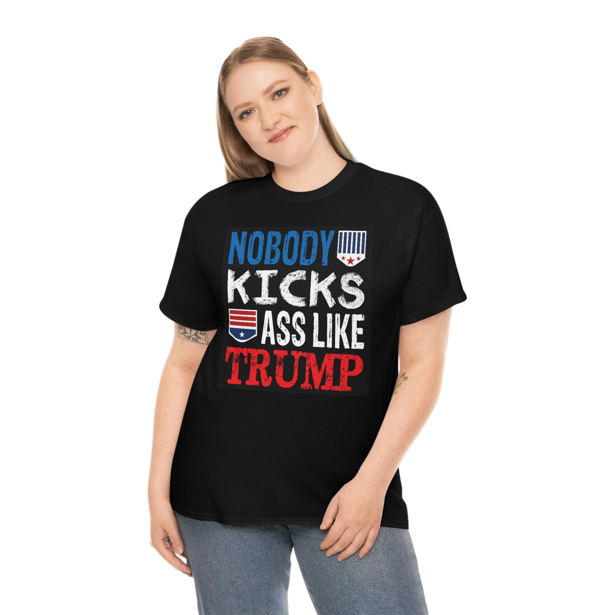 No one kicks ass like trump-Unisex Heavy Cotton Tee