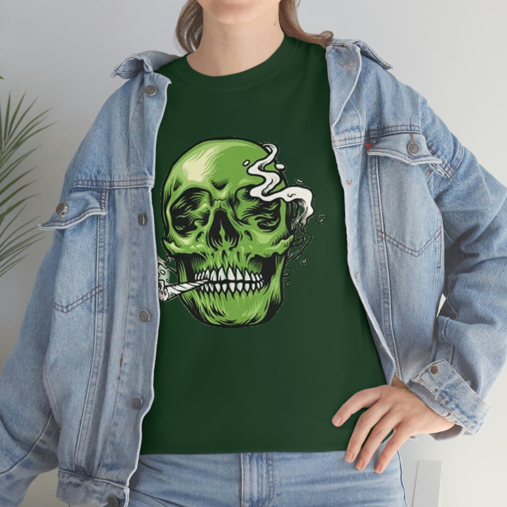 Weed skull- Heavy Cotton Tee