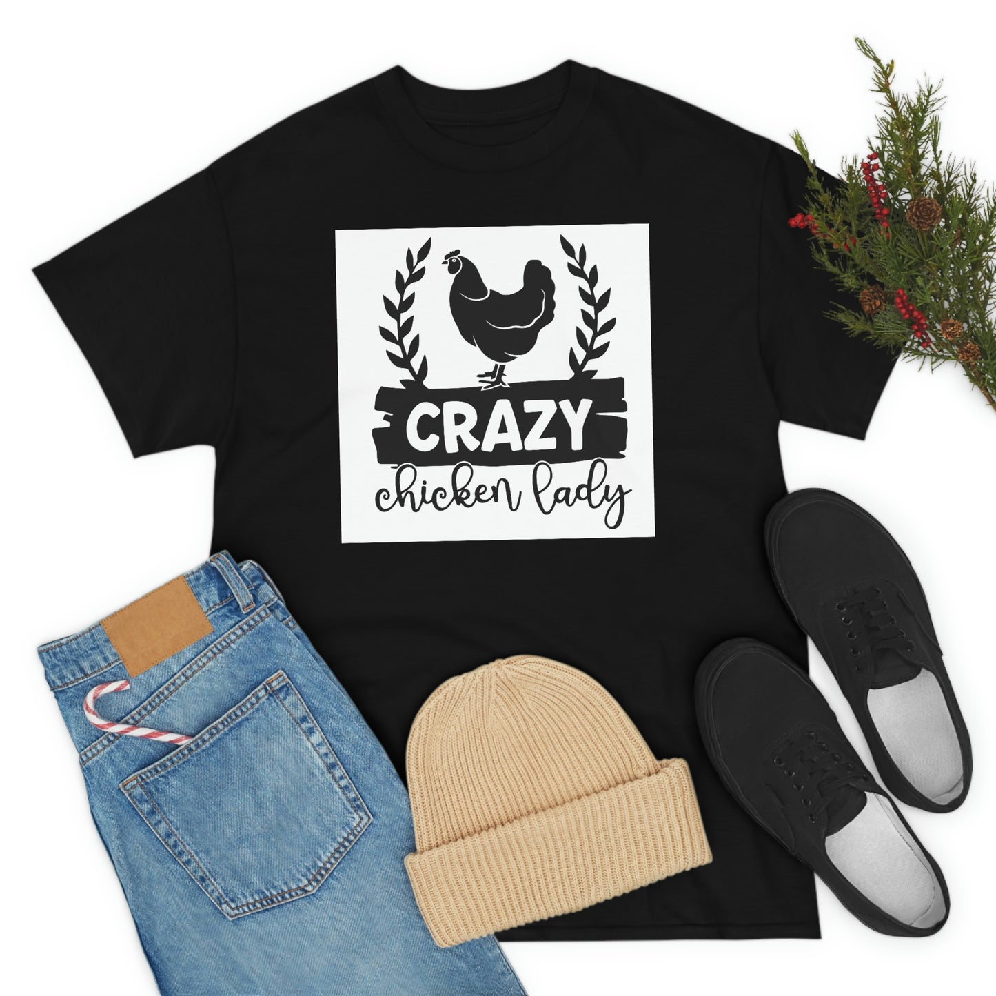 Crazy chicken lady- Heavy Cotton Tee