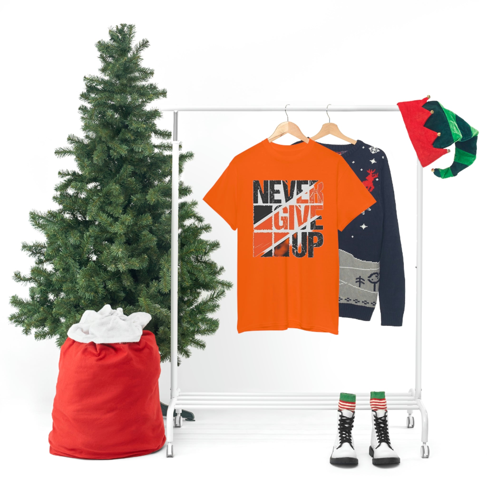 Never give up- Heavy Cotton Tee