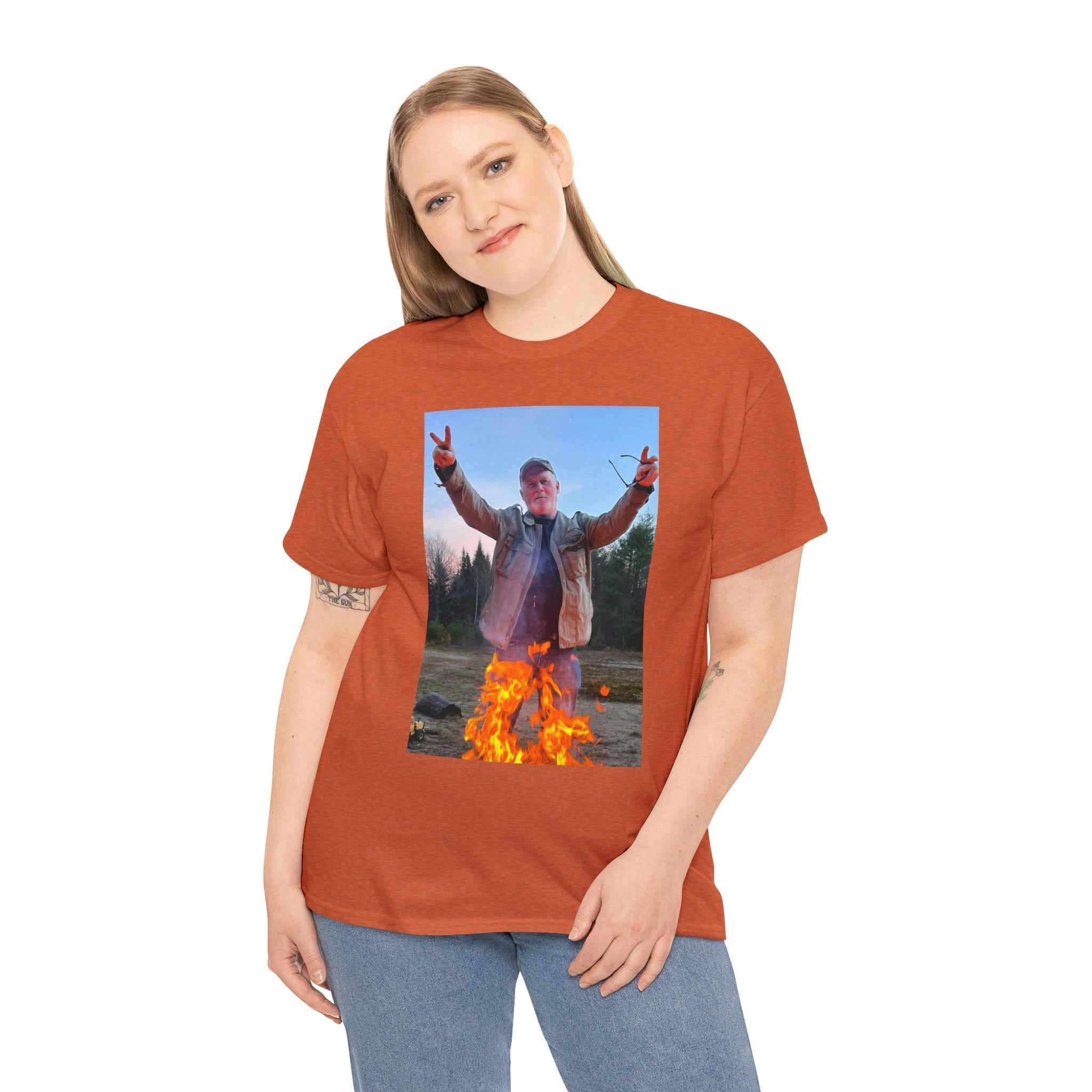 On fire-  Heavy Cotton Tee
