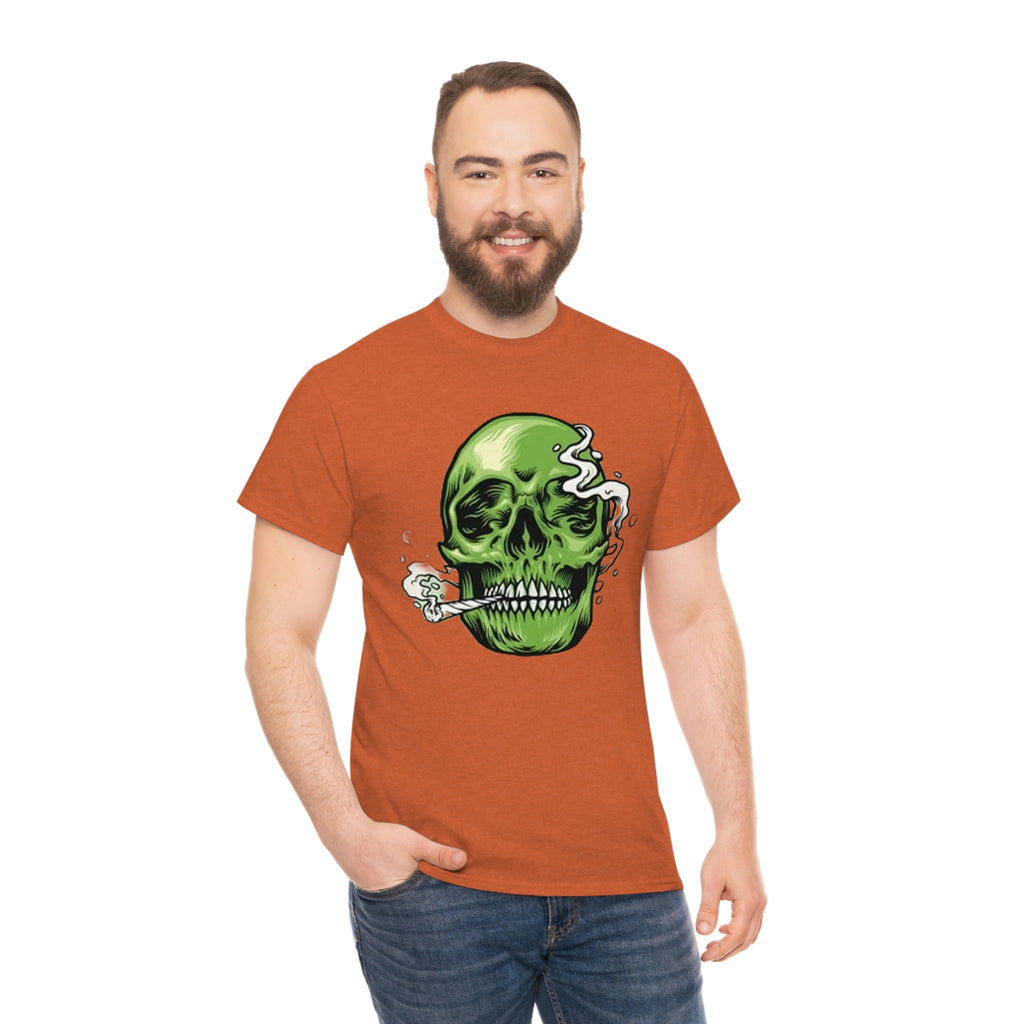 Weed skull- Heavy Cotton Tee