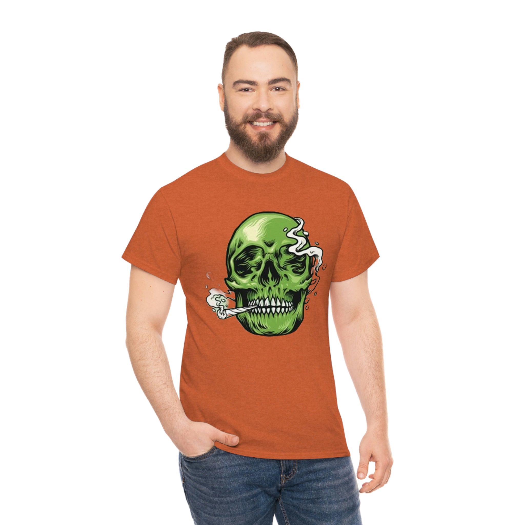 Weed skull- Heavy Cotton Tee