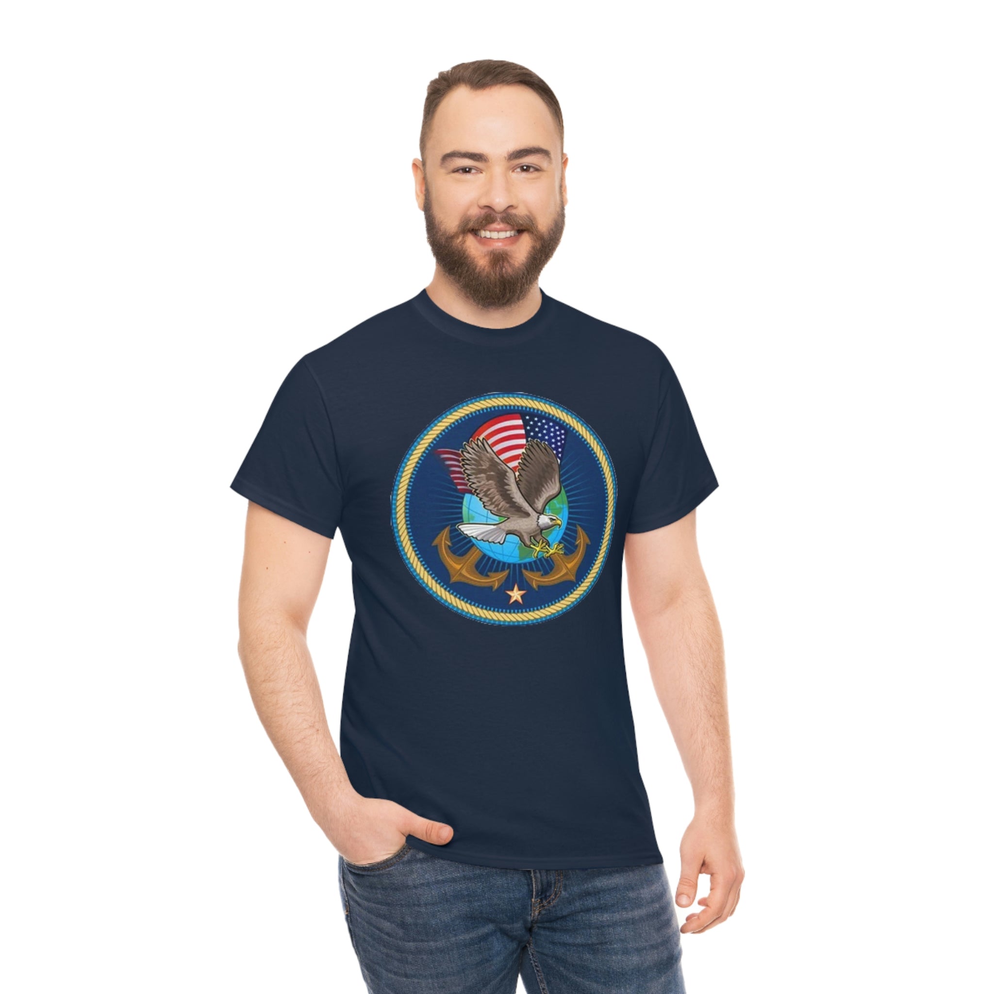Navy- Unisex Heavy Cotton Tee