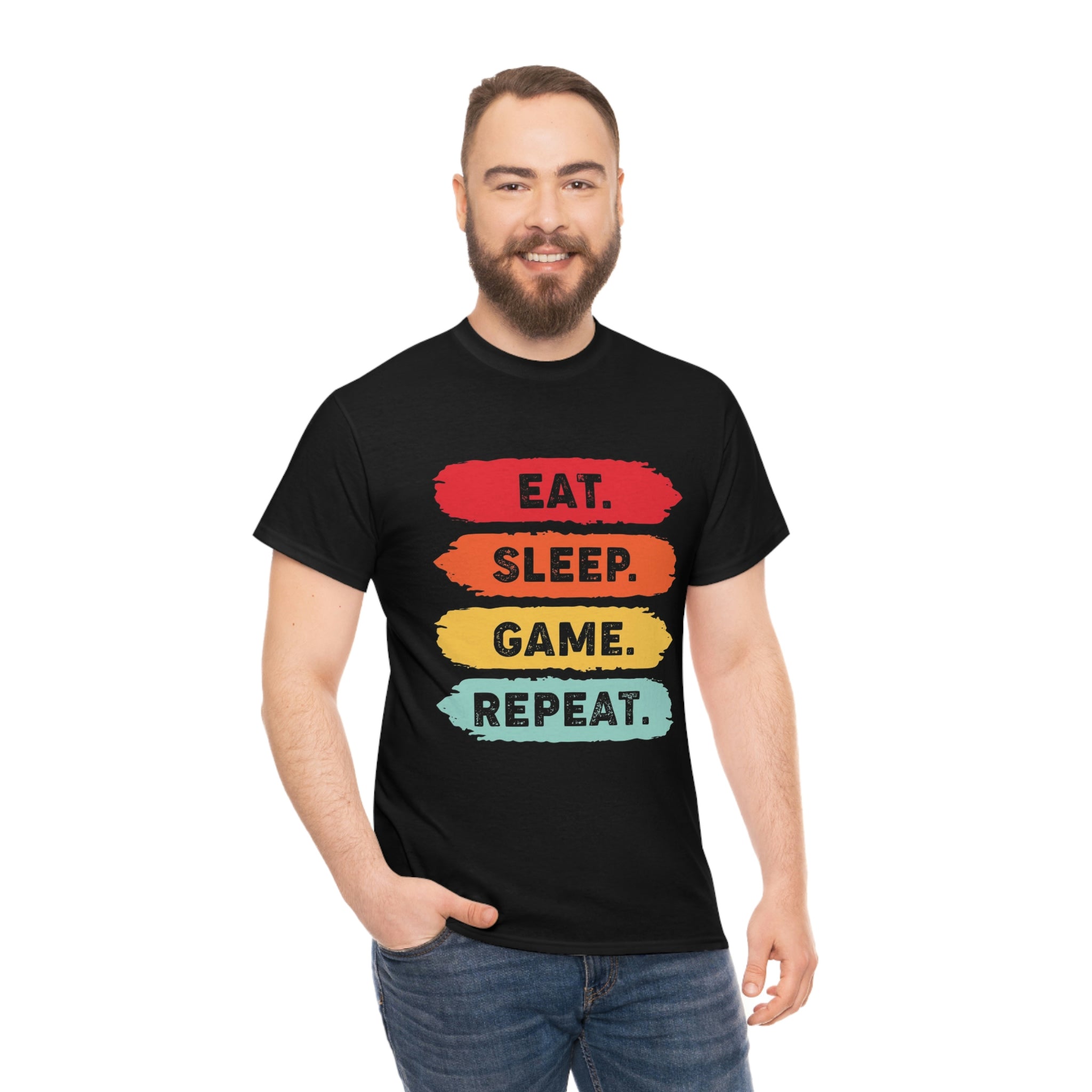 Eat sleep game— Heavy Cotton Tee