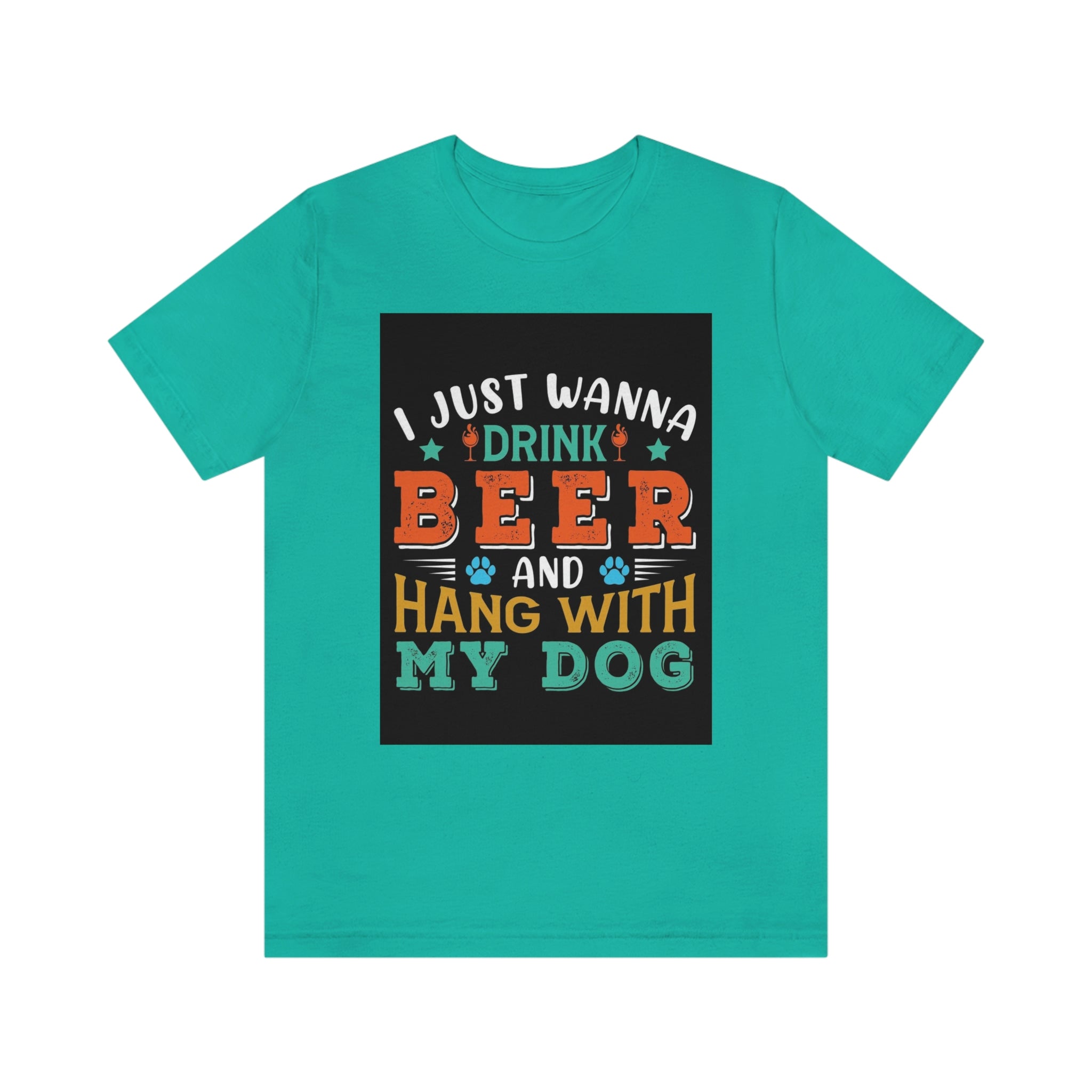 Drink and hang with dog- Jersey Short Sleeve Tee