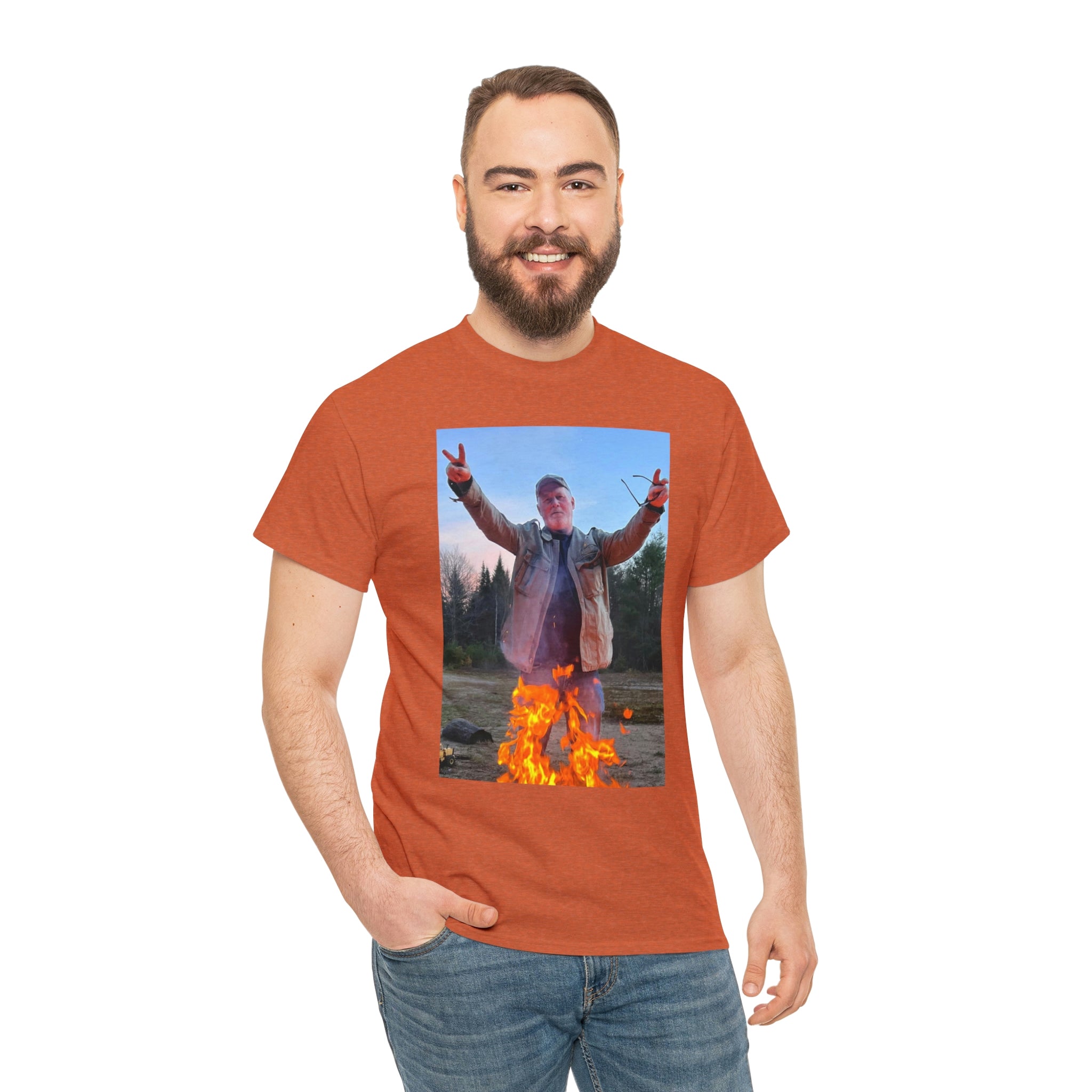 On fire-  Heavy Cotton Tee