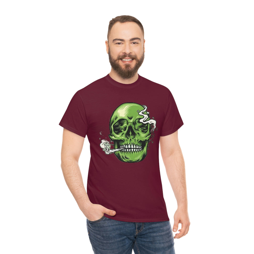 Weed skull- Heavy Cotton Tee