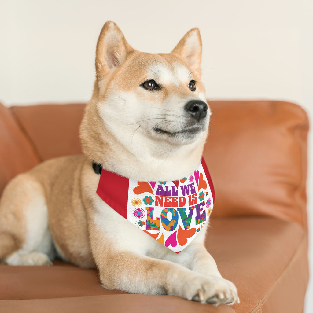 All we need is love- Pet Bandana Collar