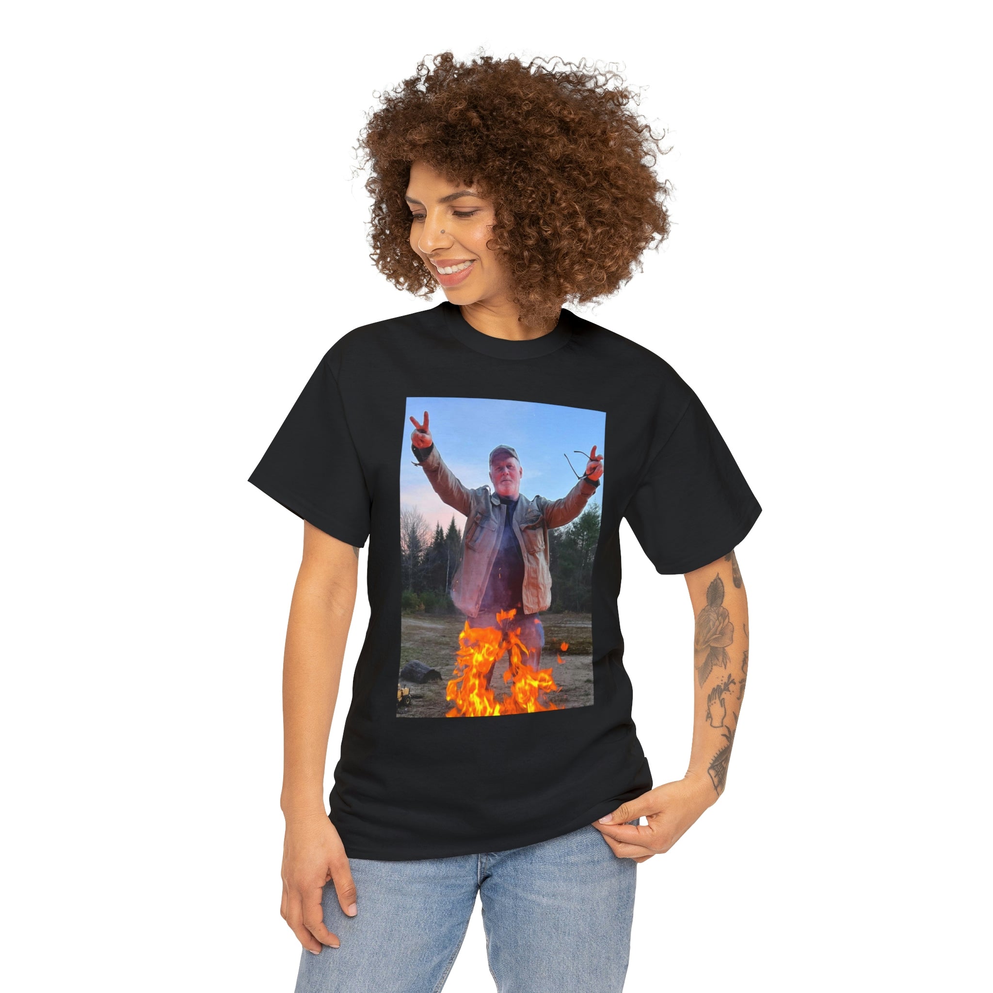 On fire-  Heavy Cotton Tee