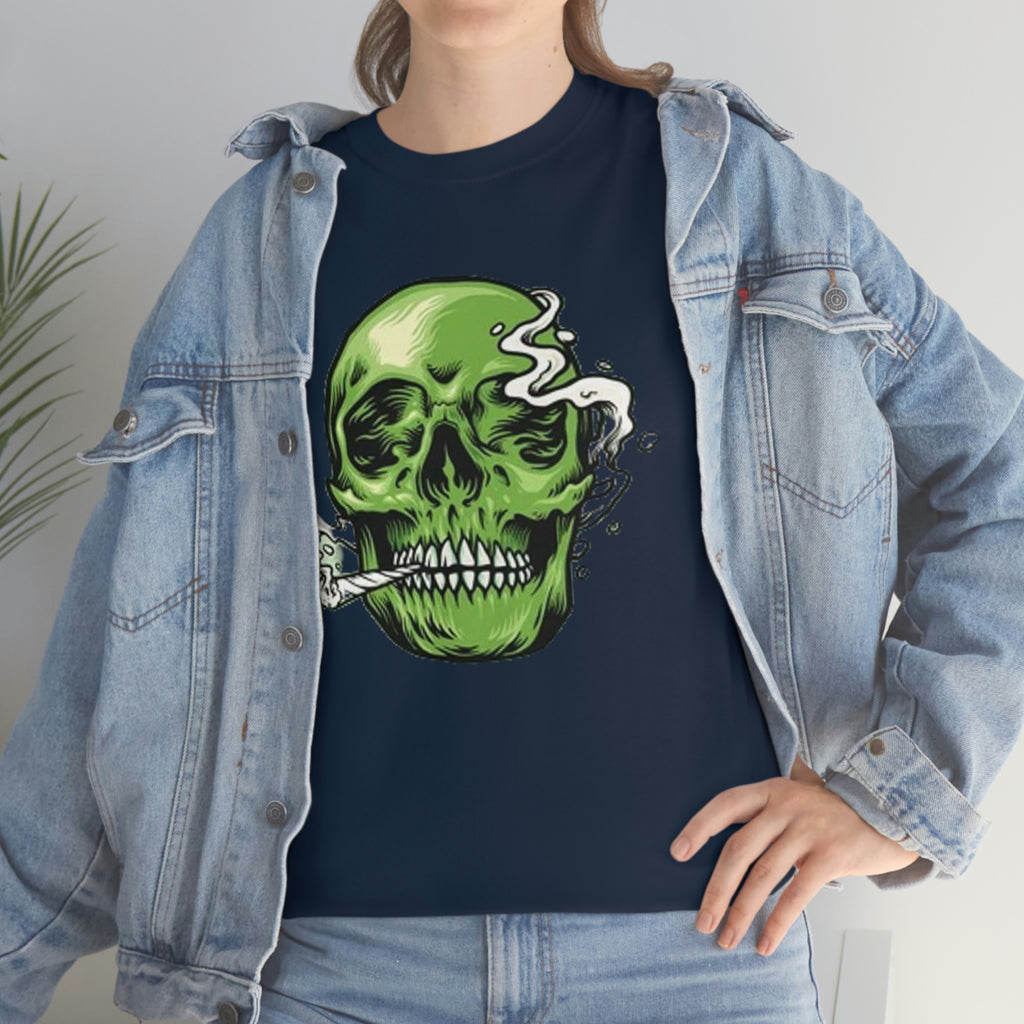 Weed skull- Heavy Cotton Tee