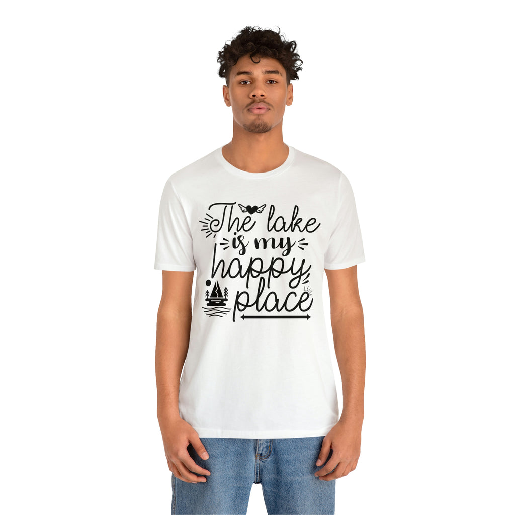 The Lake is my happy place-  Jersey Short Sleeve Tee