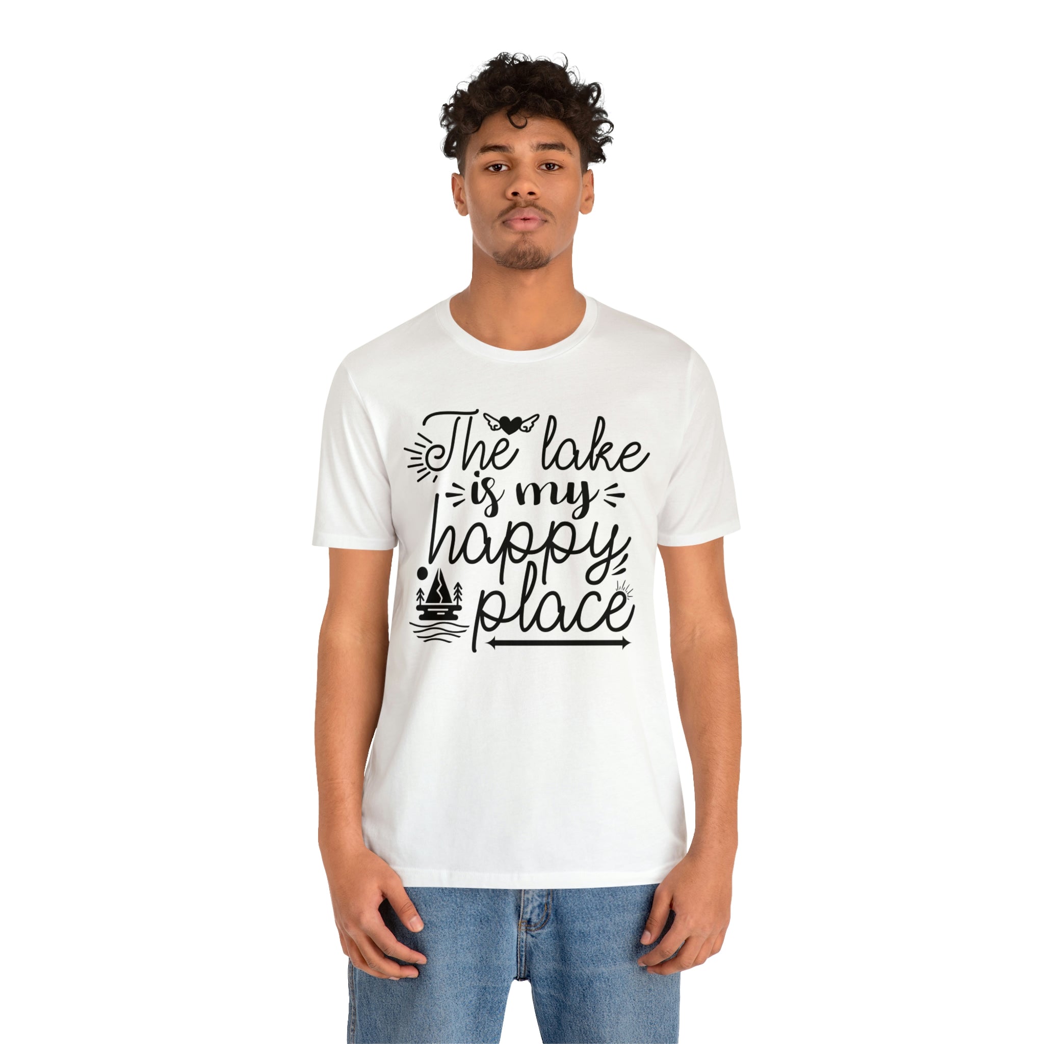 The Lake is my happy place-  Jersey Short Sleeve Tee