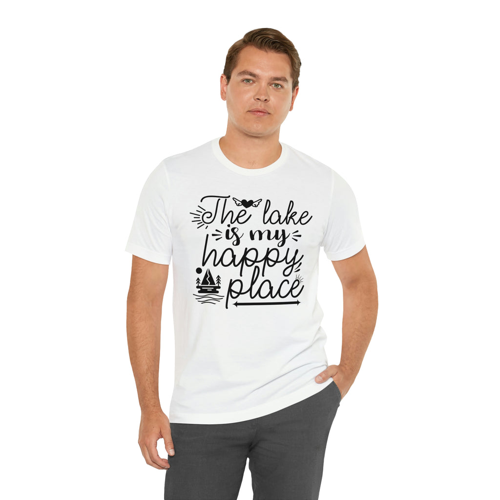 The Lake is my happy place-  Jersey Short Sleeve Tee