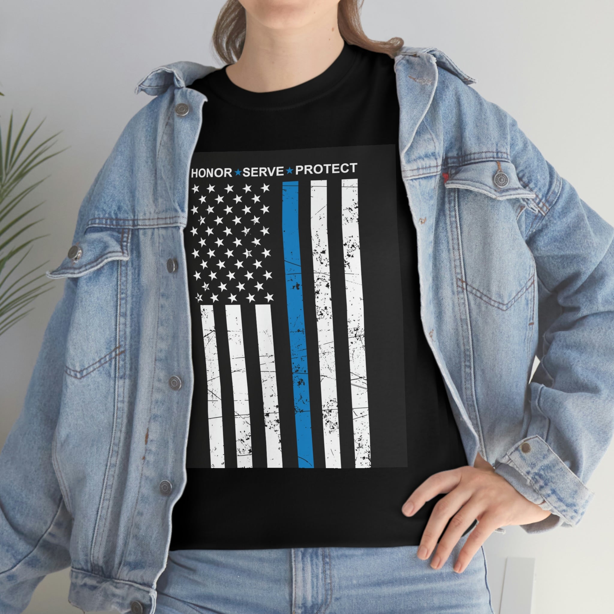 Serve and protect- Heavy Cotton Tee