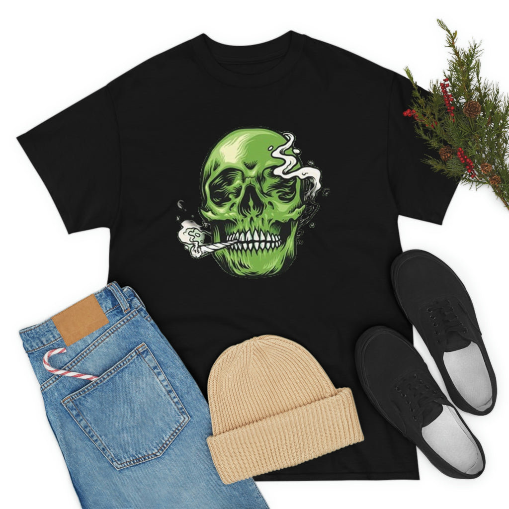 Weed skull- Heavy Cotton Tee